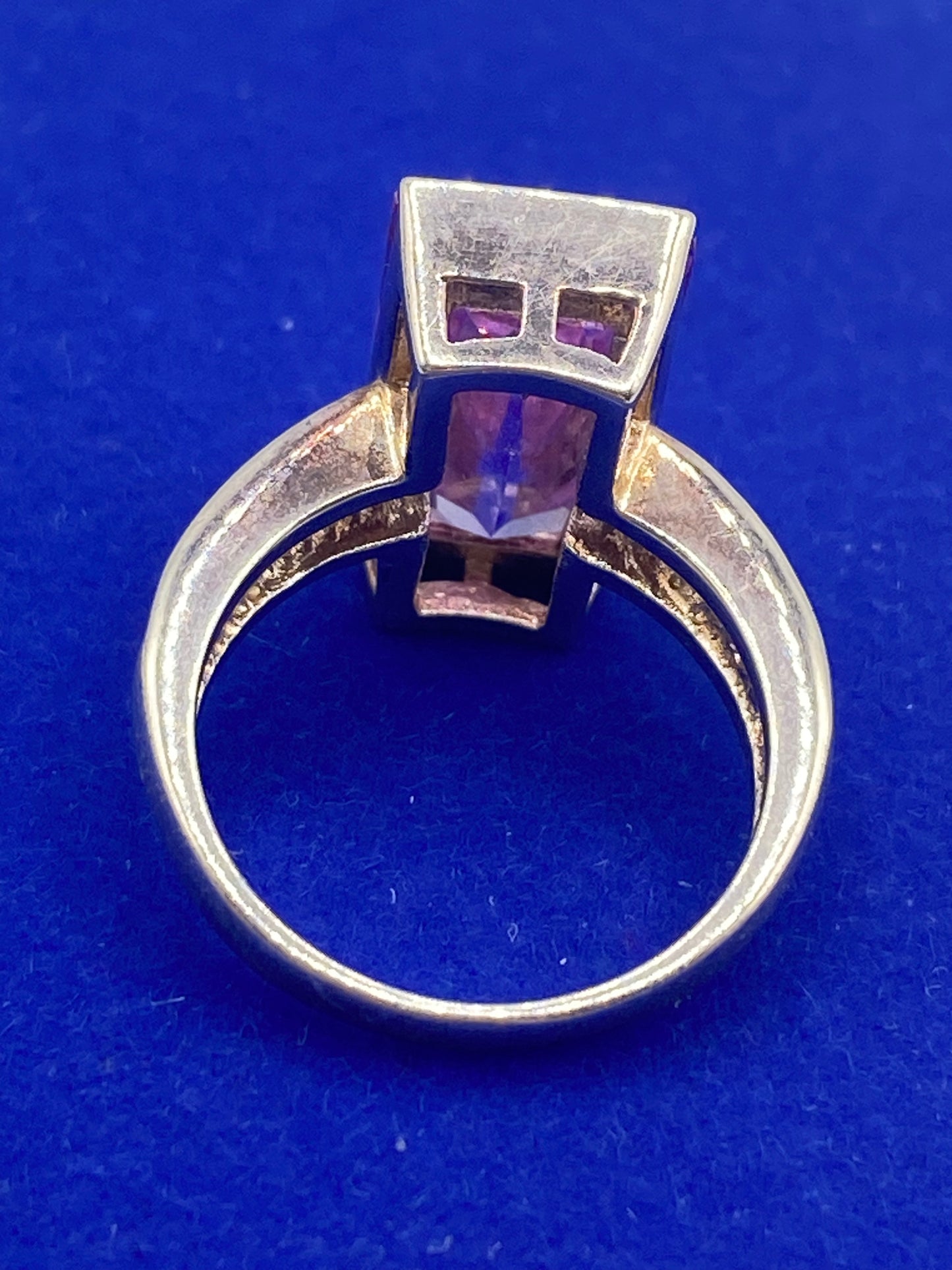 Sterling Silver Purple Glass Ring