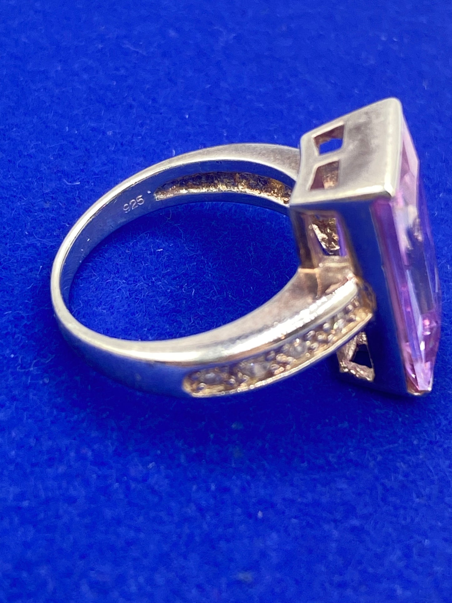 Sterling Silver Purple Glass Ring
