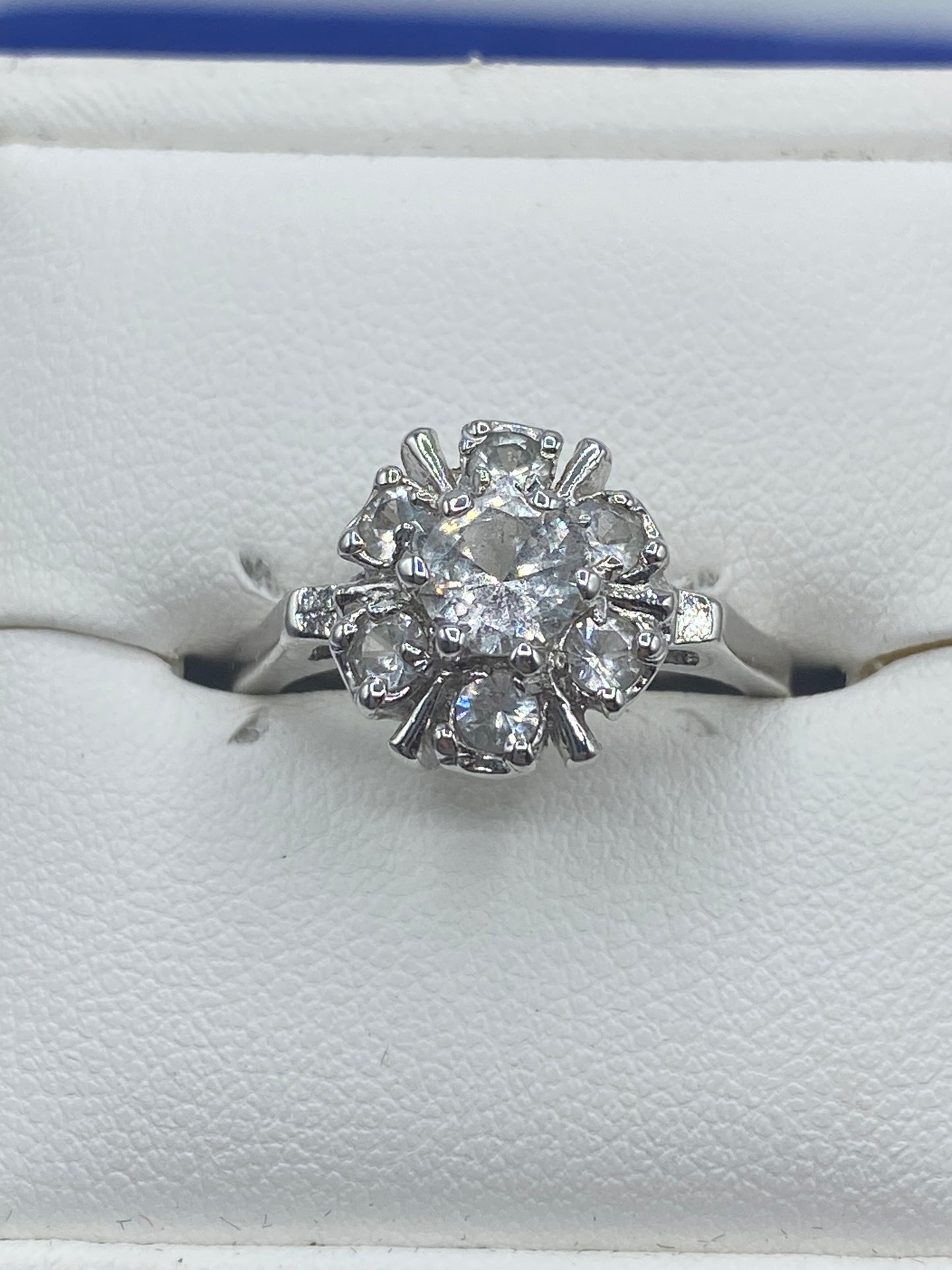 Vintage Sterling Silver Round Topaz Ring