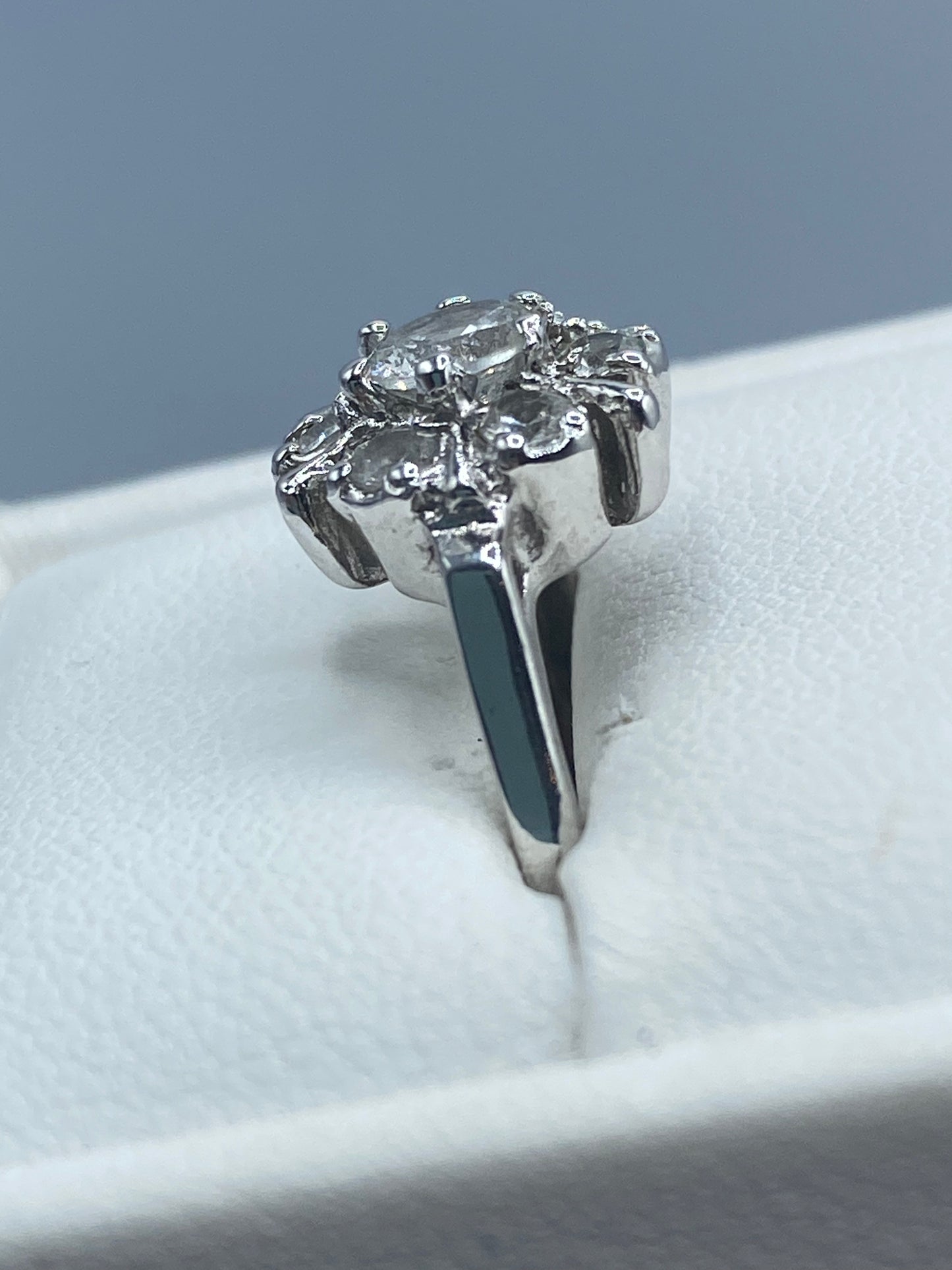 Vintage Sterling Silver Round Topaz Ring