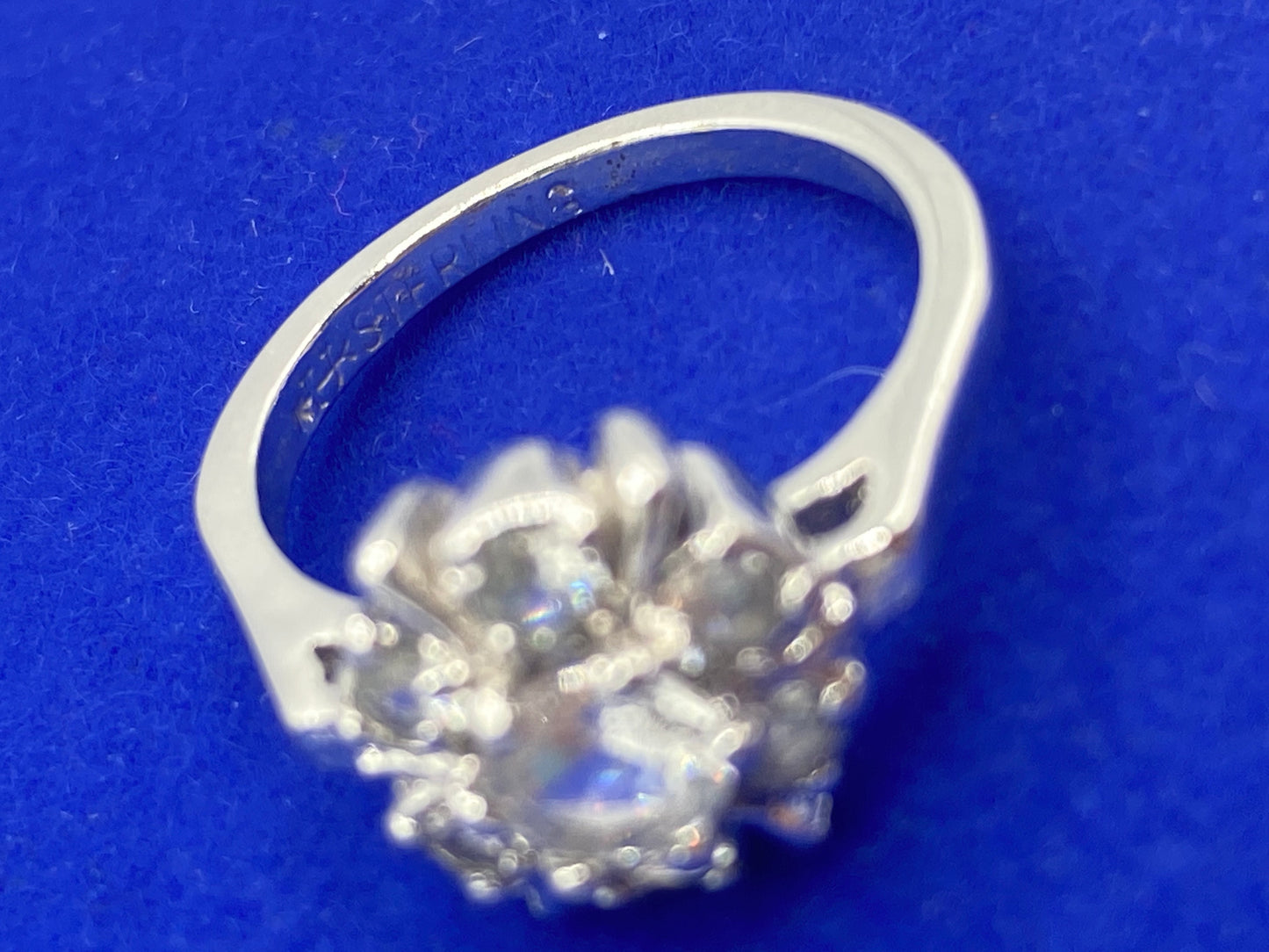 Vintage Sterling Silver Round Topaz Ring