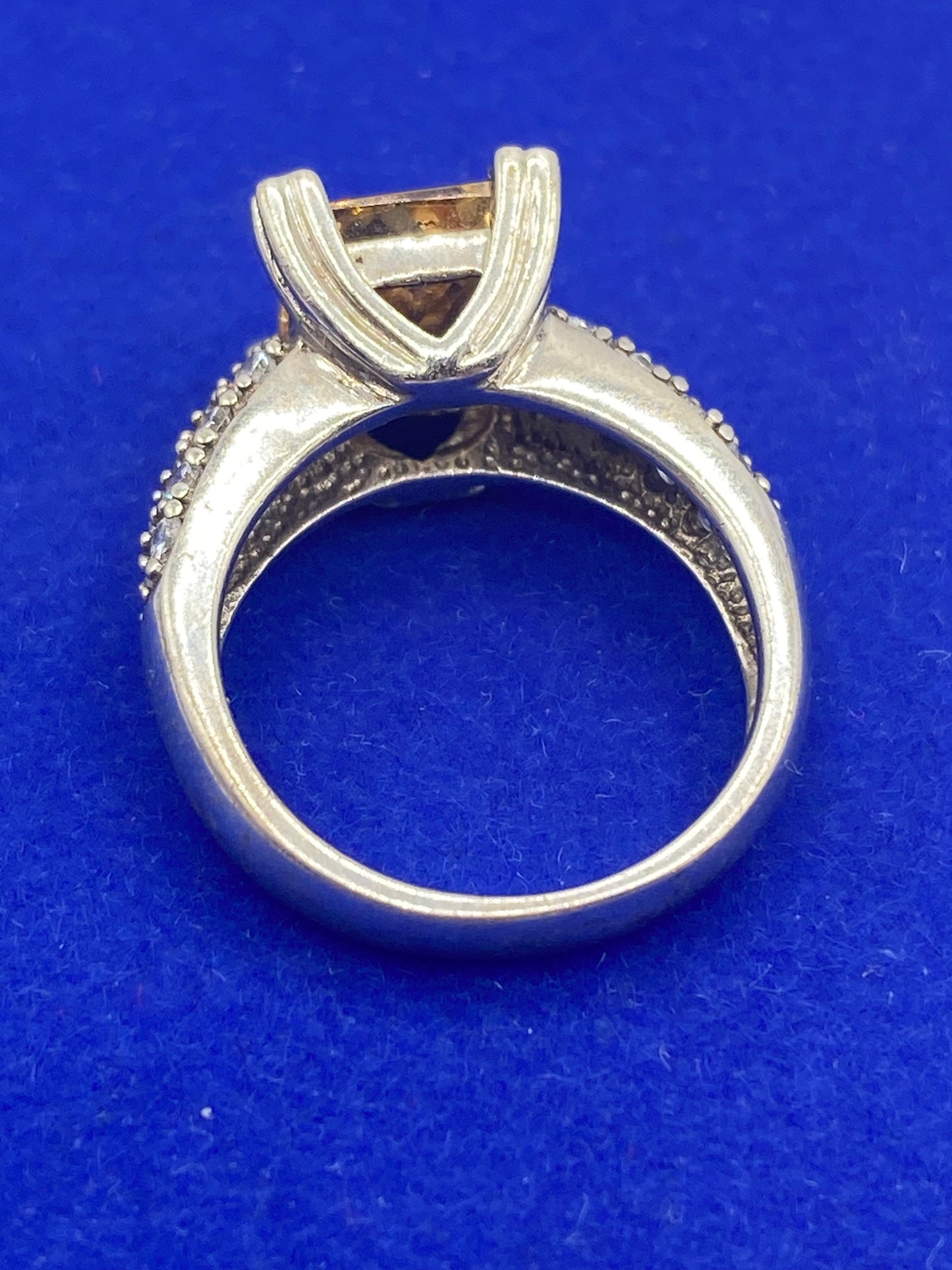Sterling Silver Orange CZ Ring