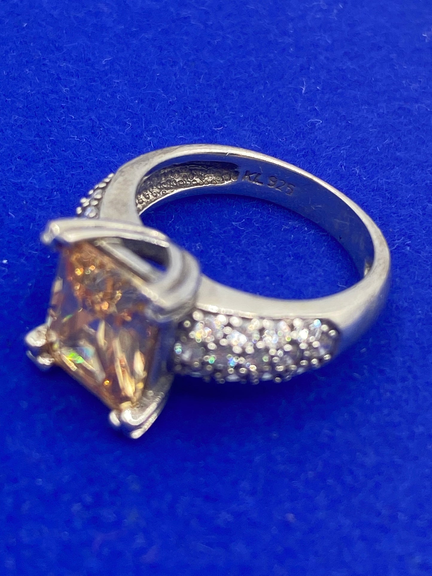 Sterling Silver Orange CZ Ring