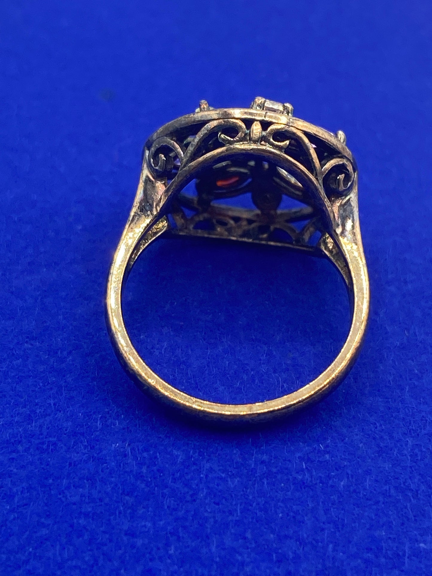 Ross Simmons Glass & Diamond Vermeil Sterling Silver Ring