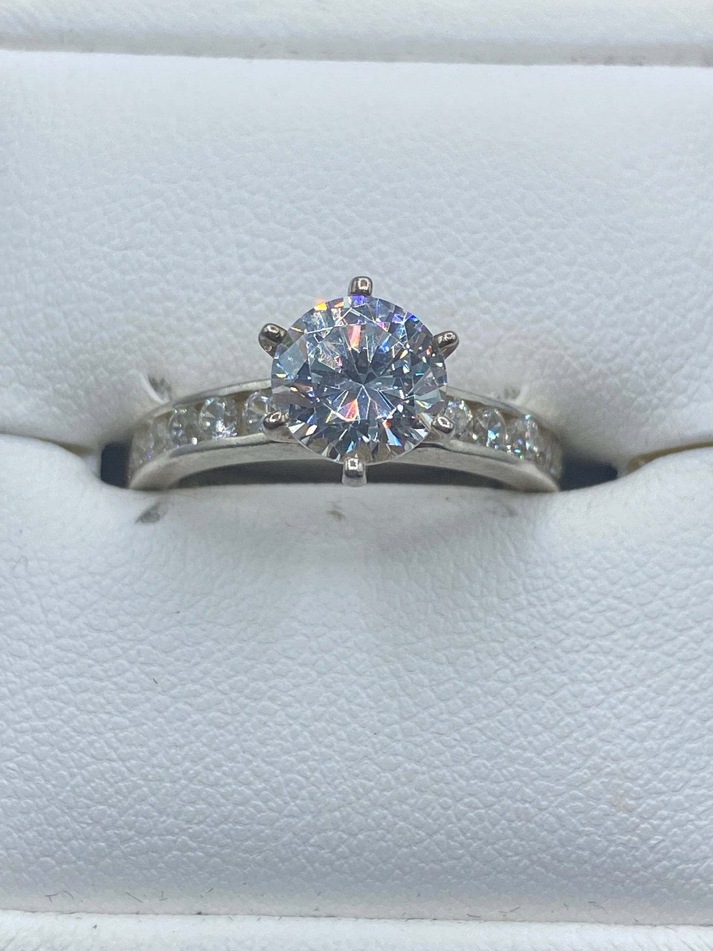 Sterling Silver DQ CZ Ring
