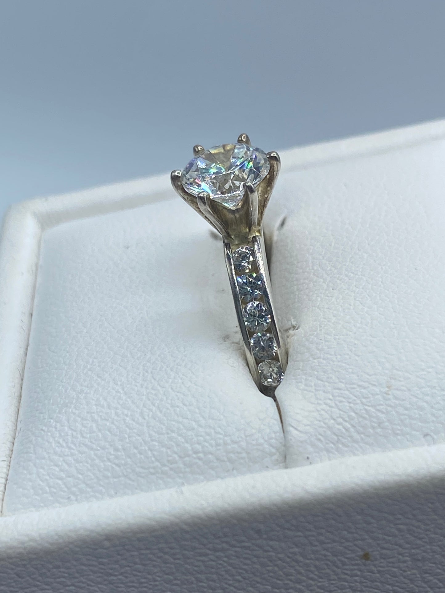 Sterling Silver DQ CZ Ring
