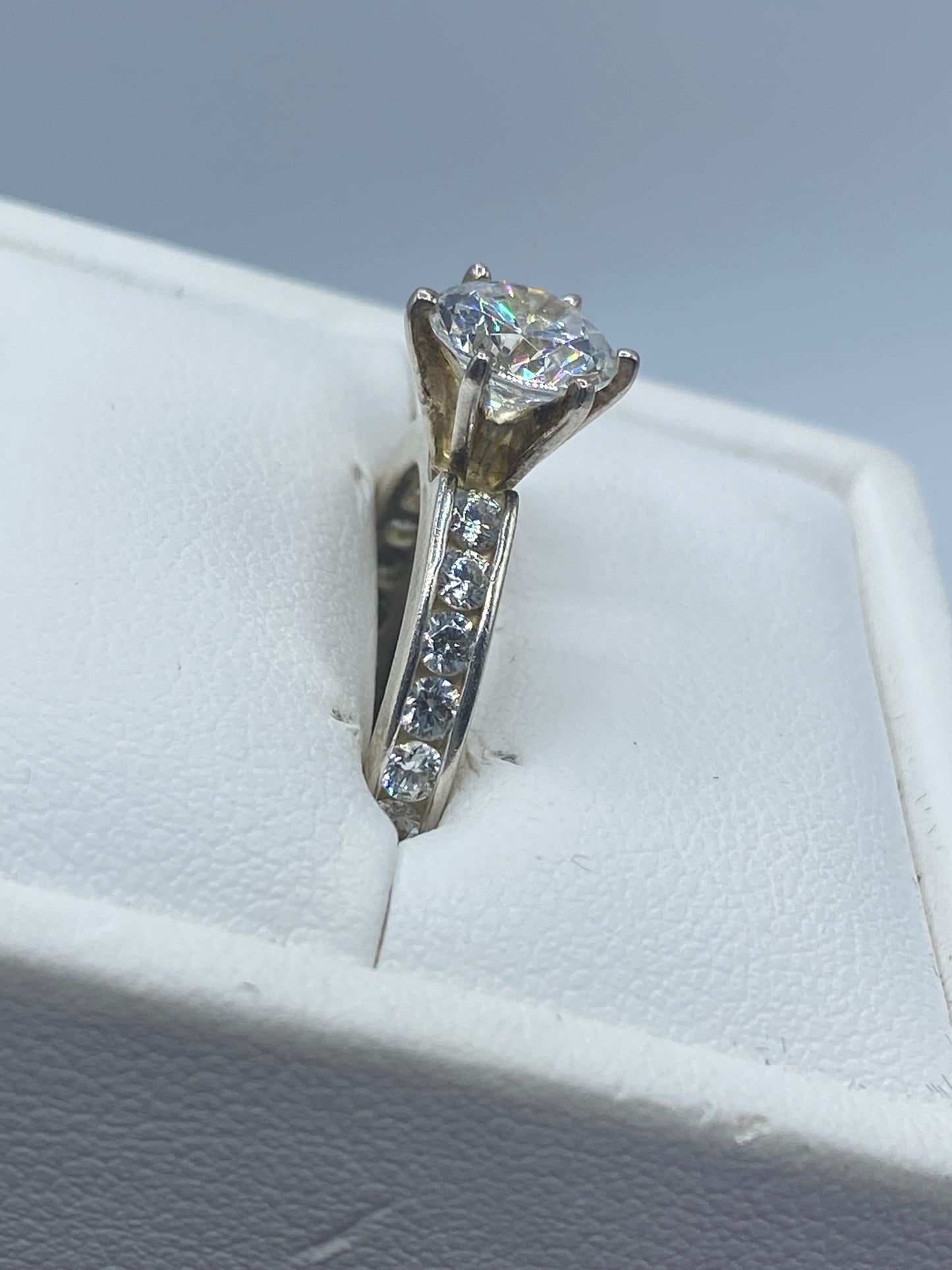 Sterling Silver DQ CZ Ring