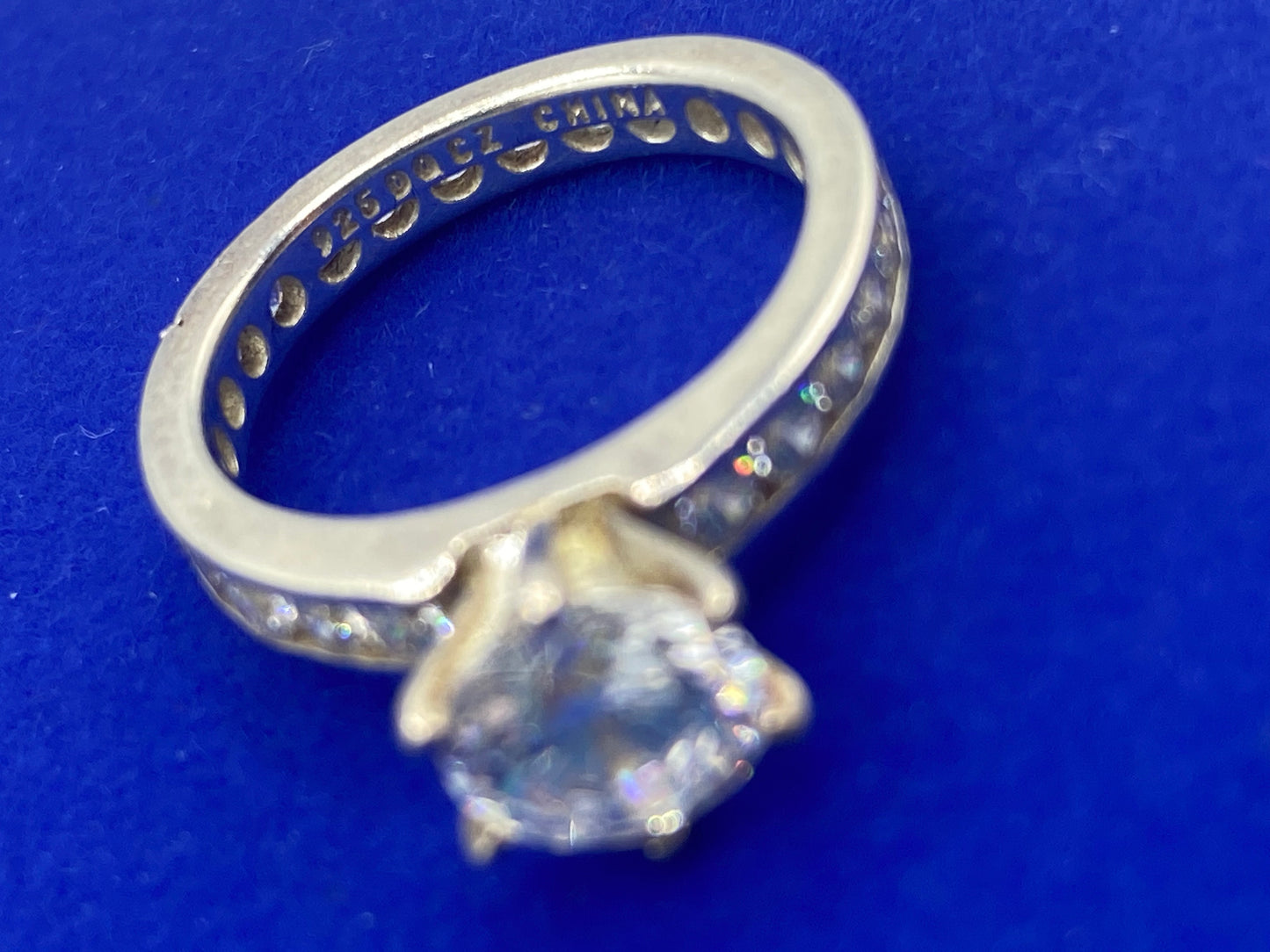 Sterling Silver DQ CZ Ring