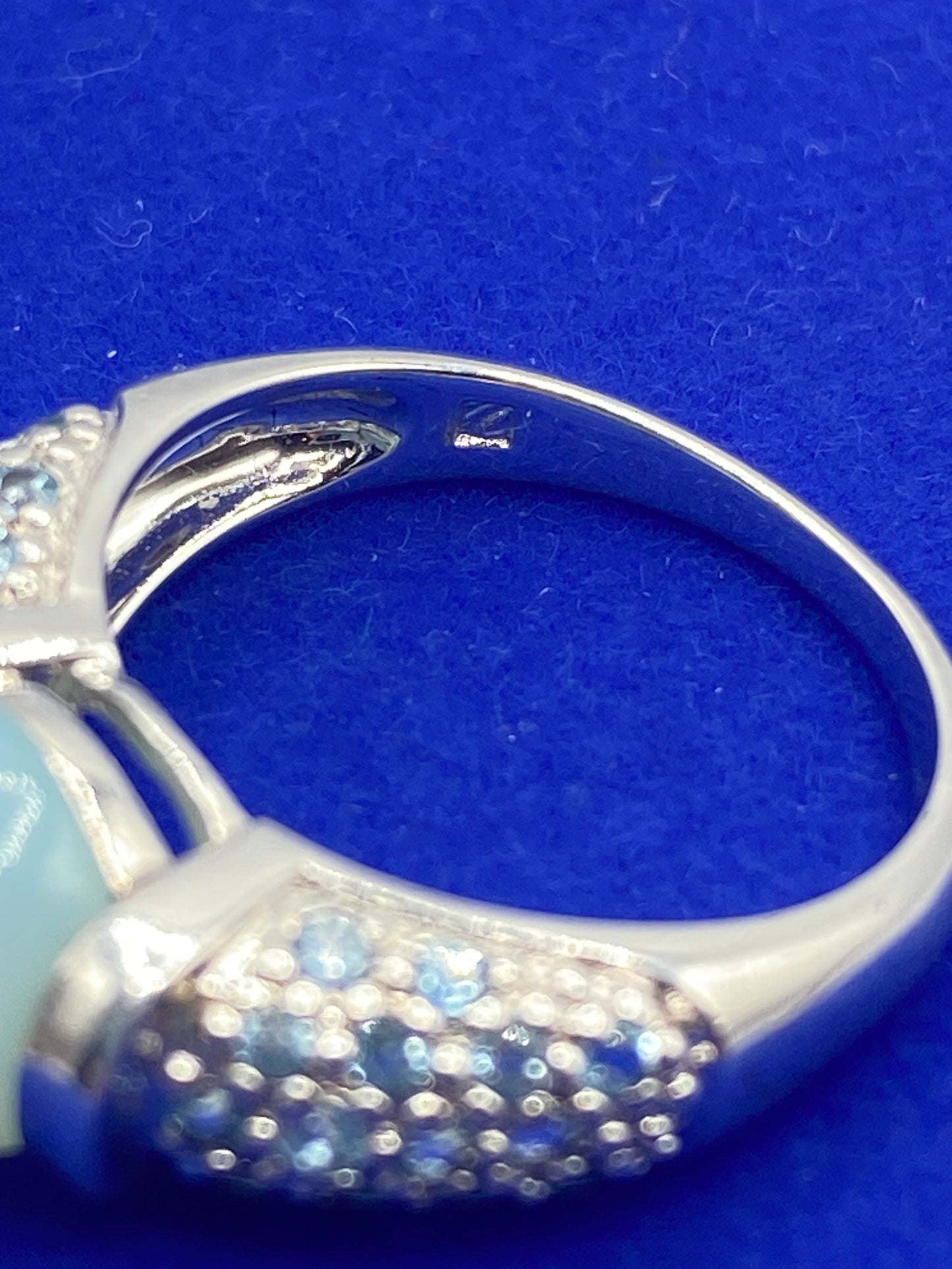 Sterling Silver Aqua Chalcedony & Topaz Ring