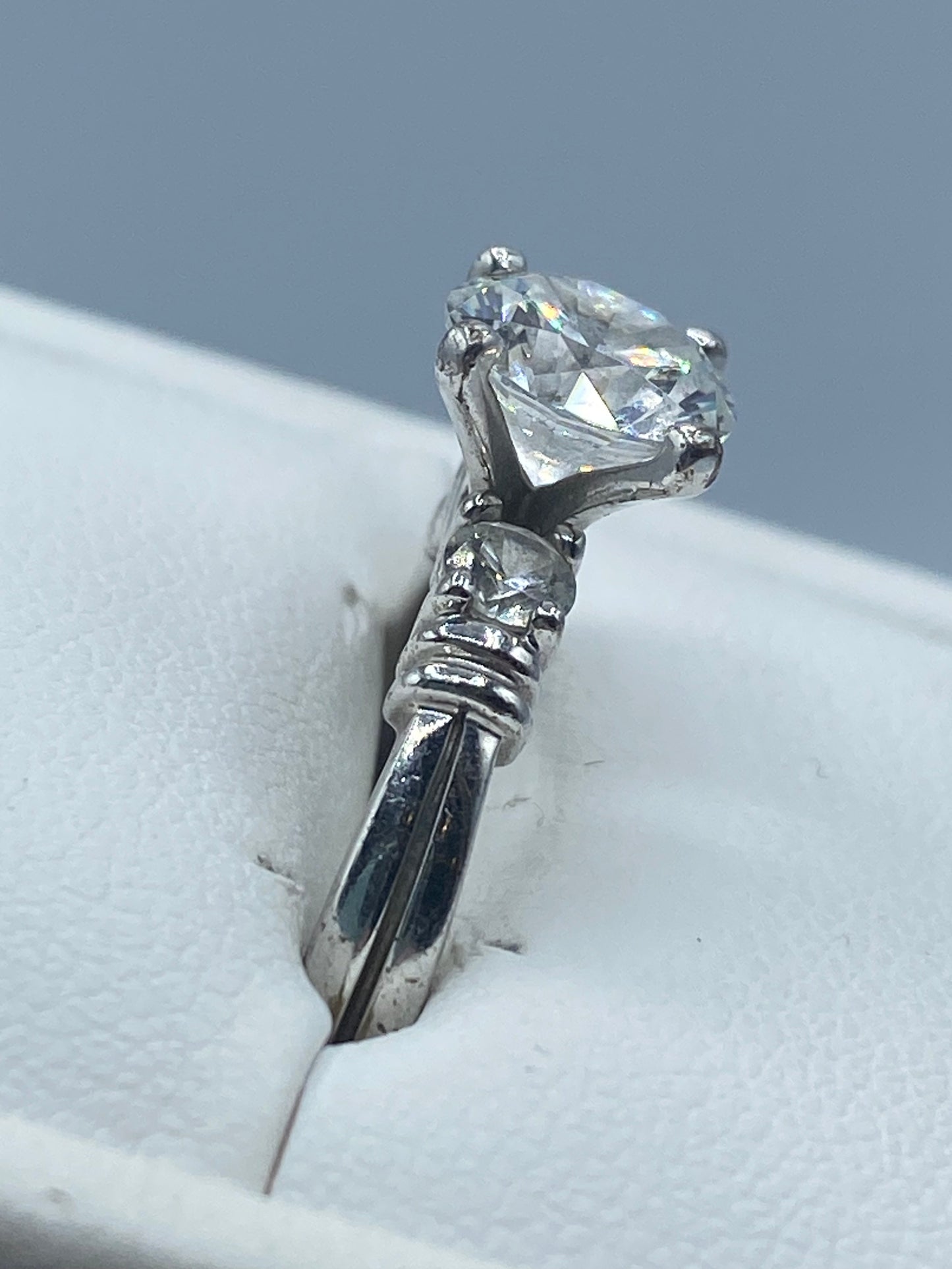 Sterling Silver DQ CZ Ring