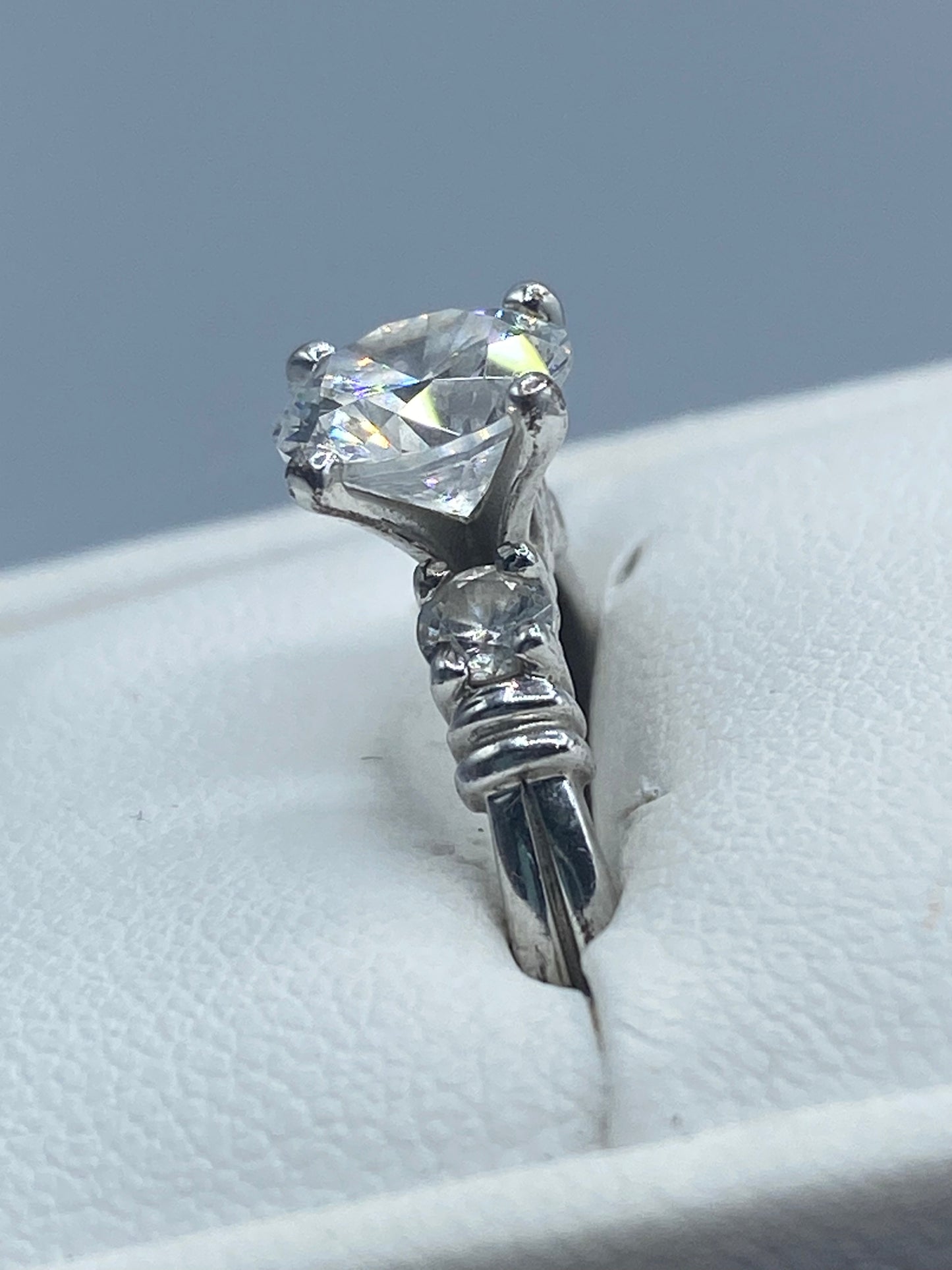 Sterling Silver DQ CZ Ring
