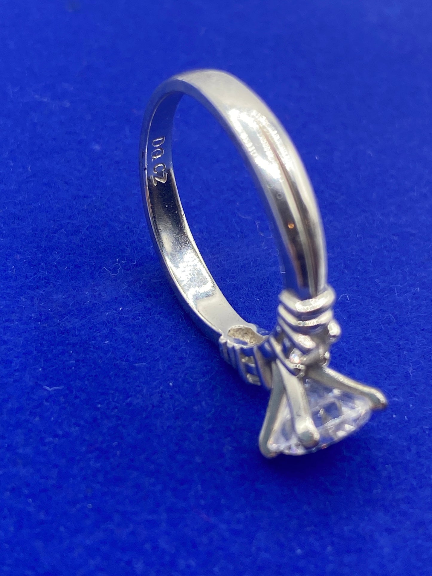 Sterling Silver DQ CZ Ring