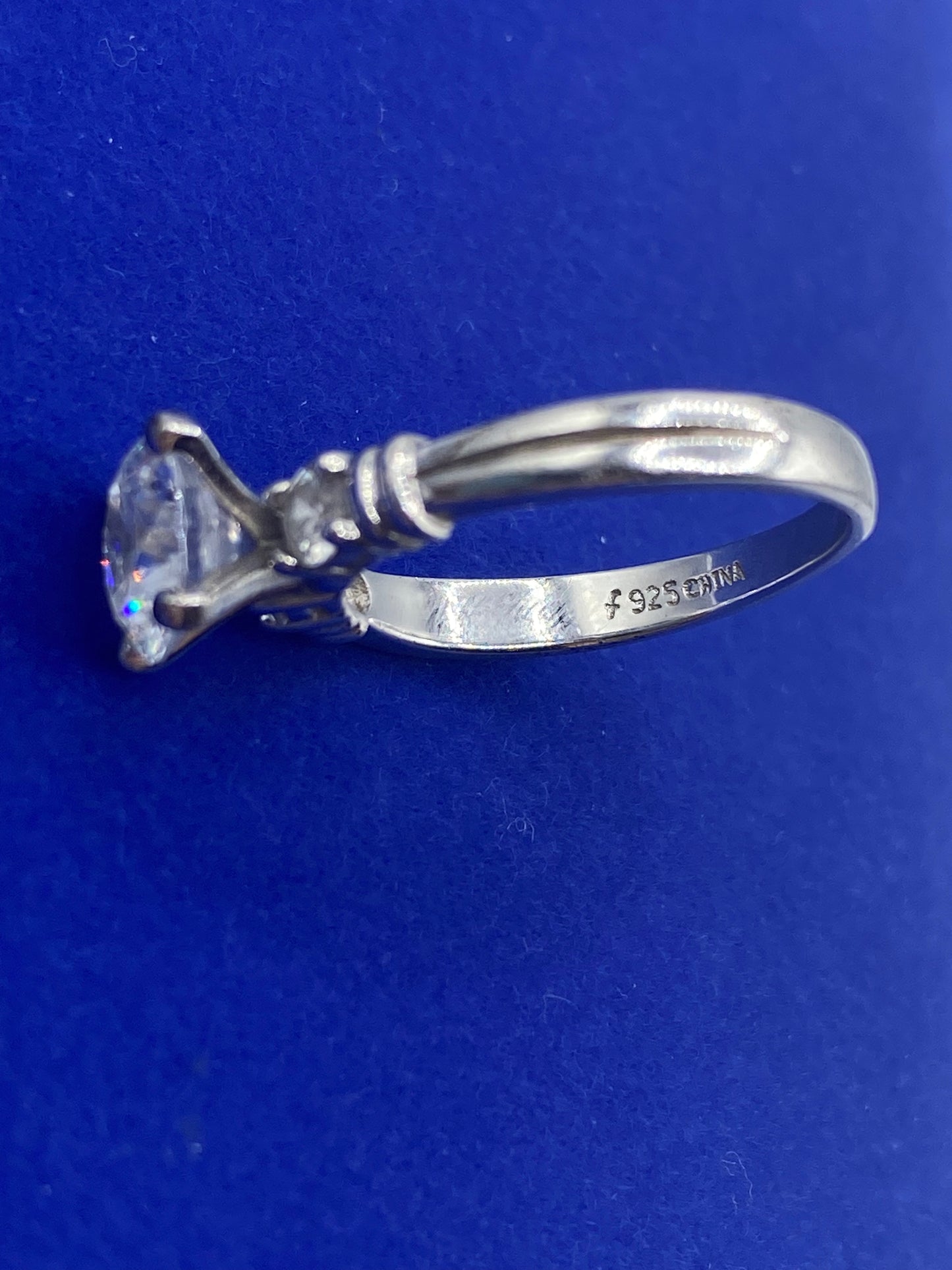 Sterling Silver DQ CZ Ring