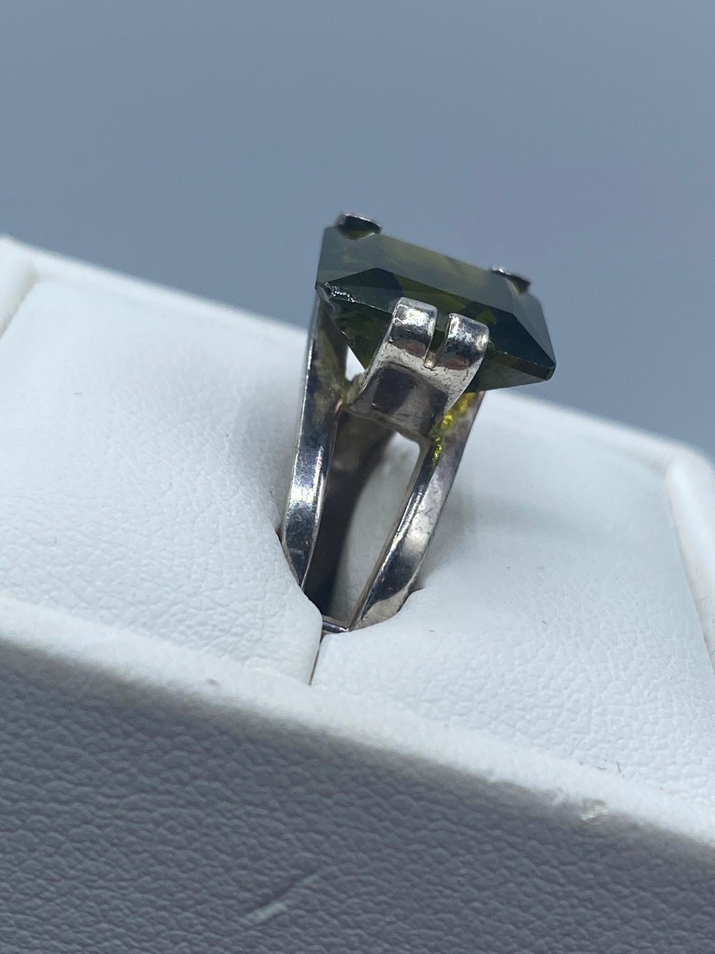 Sterling Silver Green CZ Ring