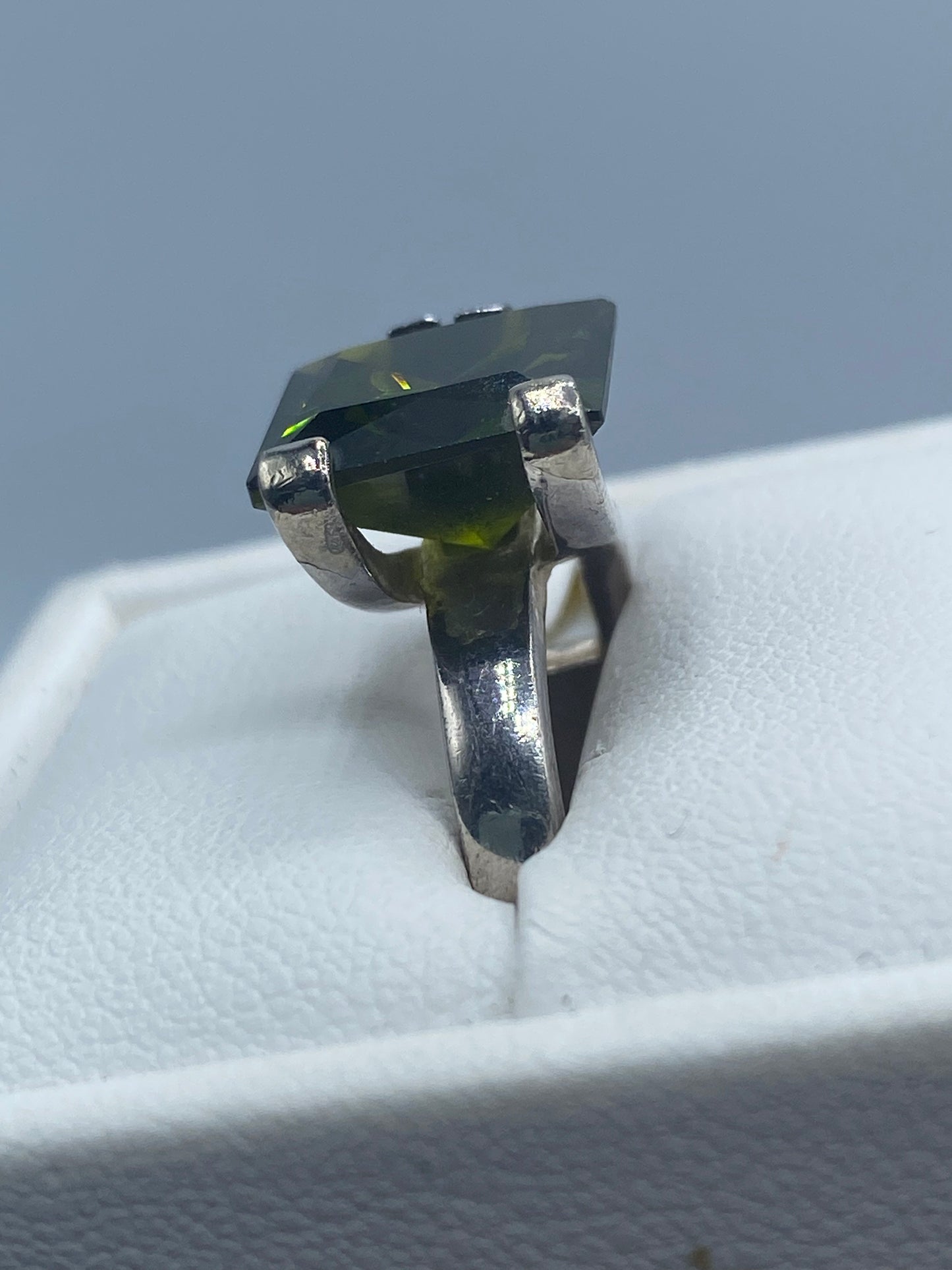 Sterling Silver Green CZ Ring