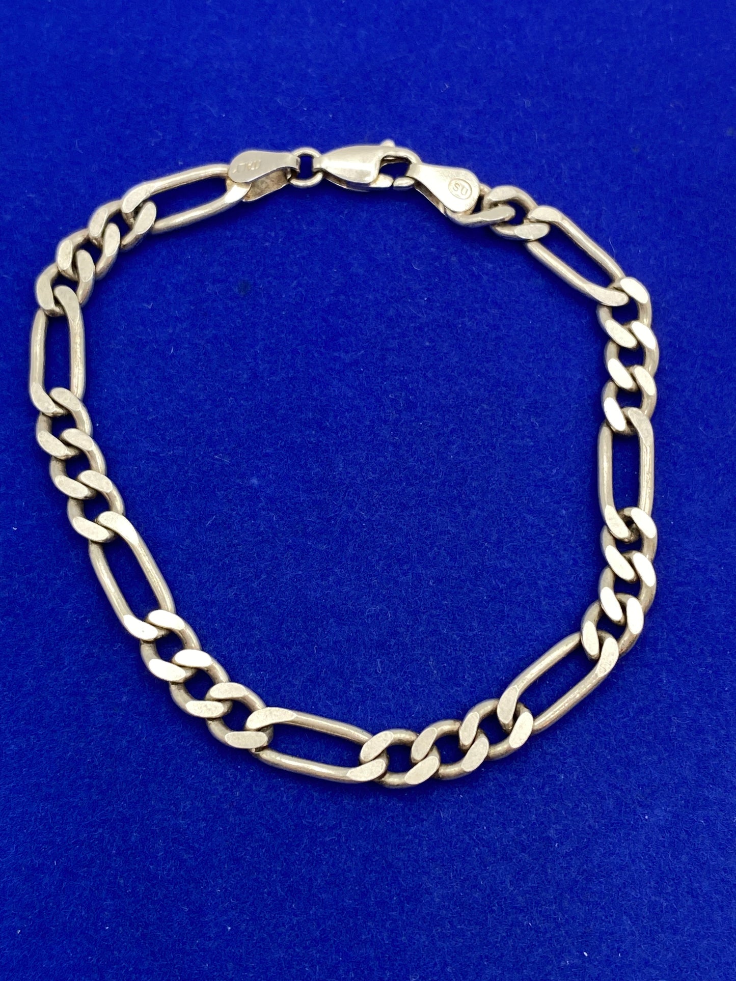 Sterling Silver Figaro Chain Bracelet