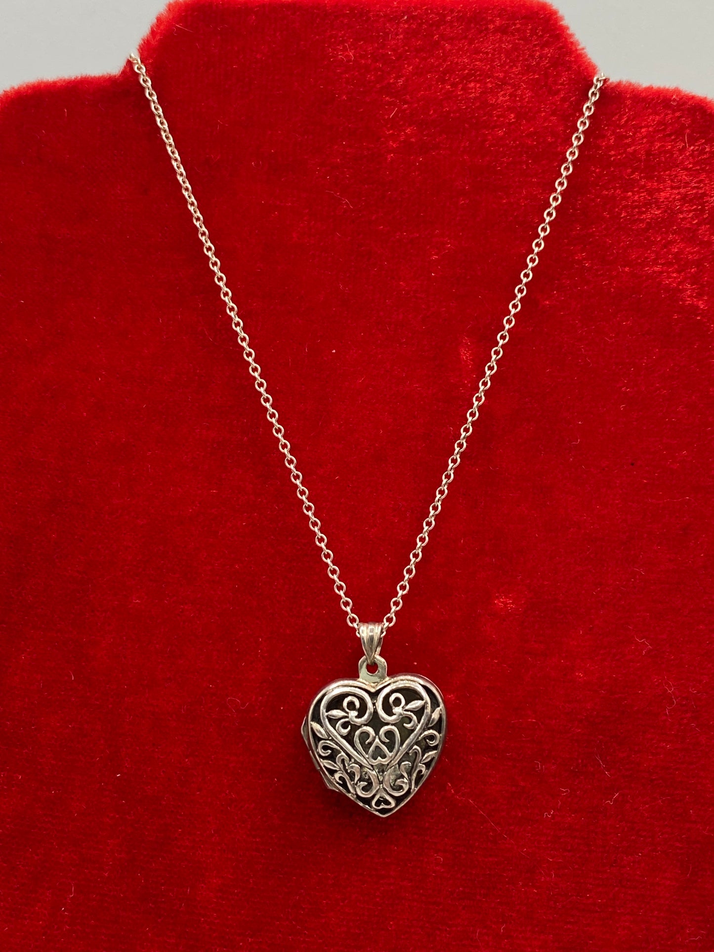 Sterling Silver Avon Heart Locket Necklace