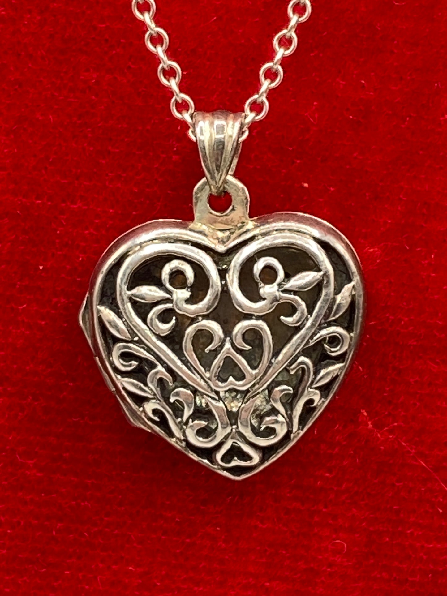 Sterling Silver Avon Heart Locket Necklace