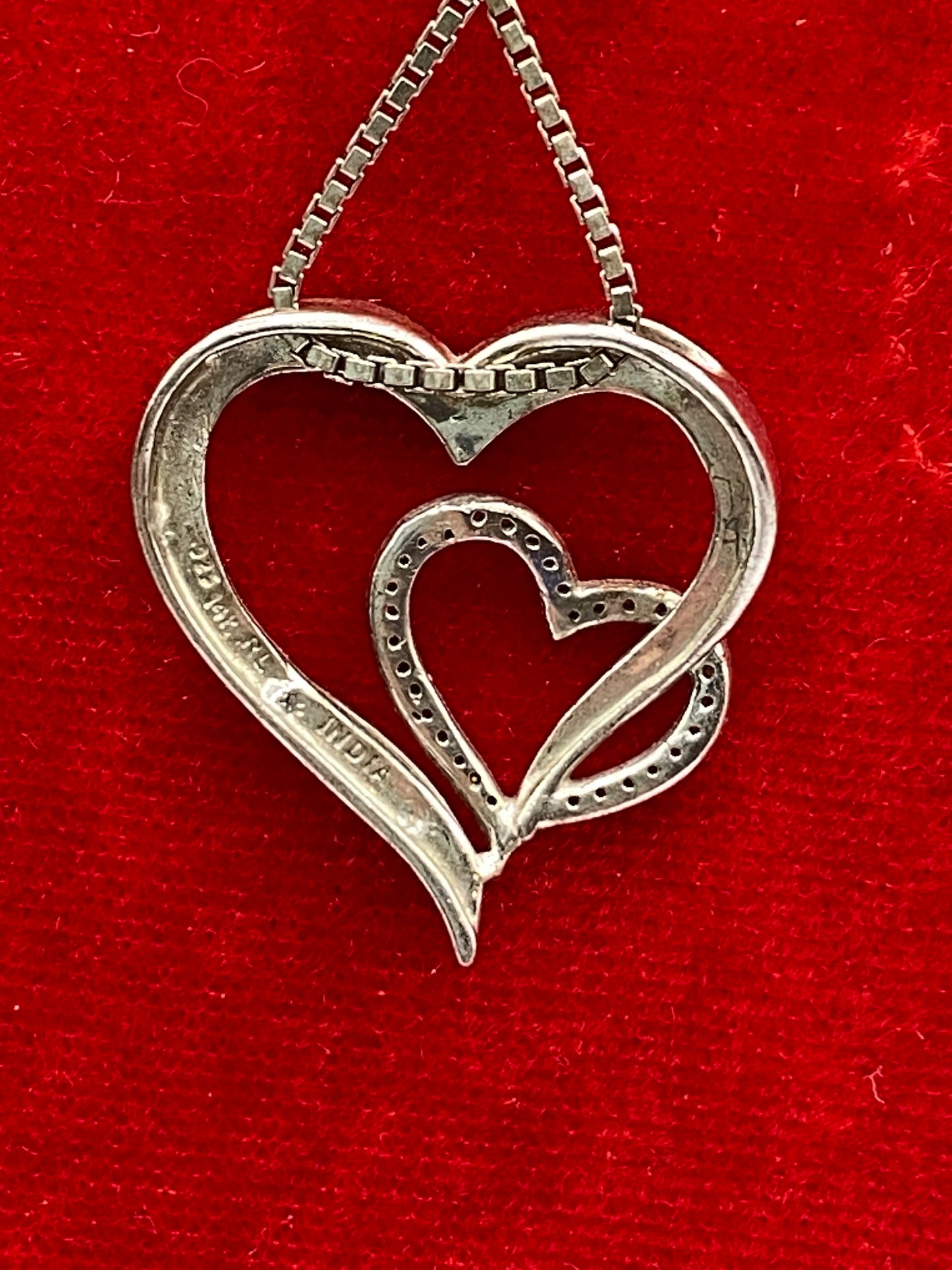 Sterling Silver Diamond & 14K Heart Necklace