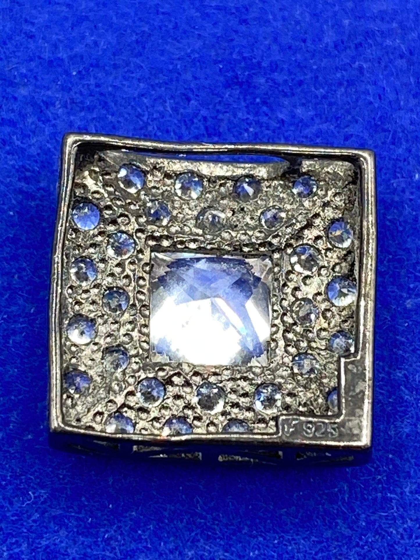 Small Sterling Silver CZ Slide Pendant