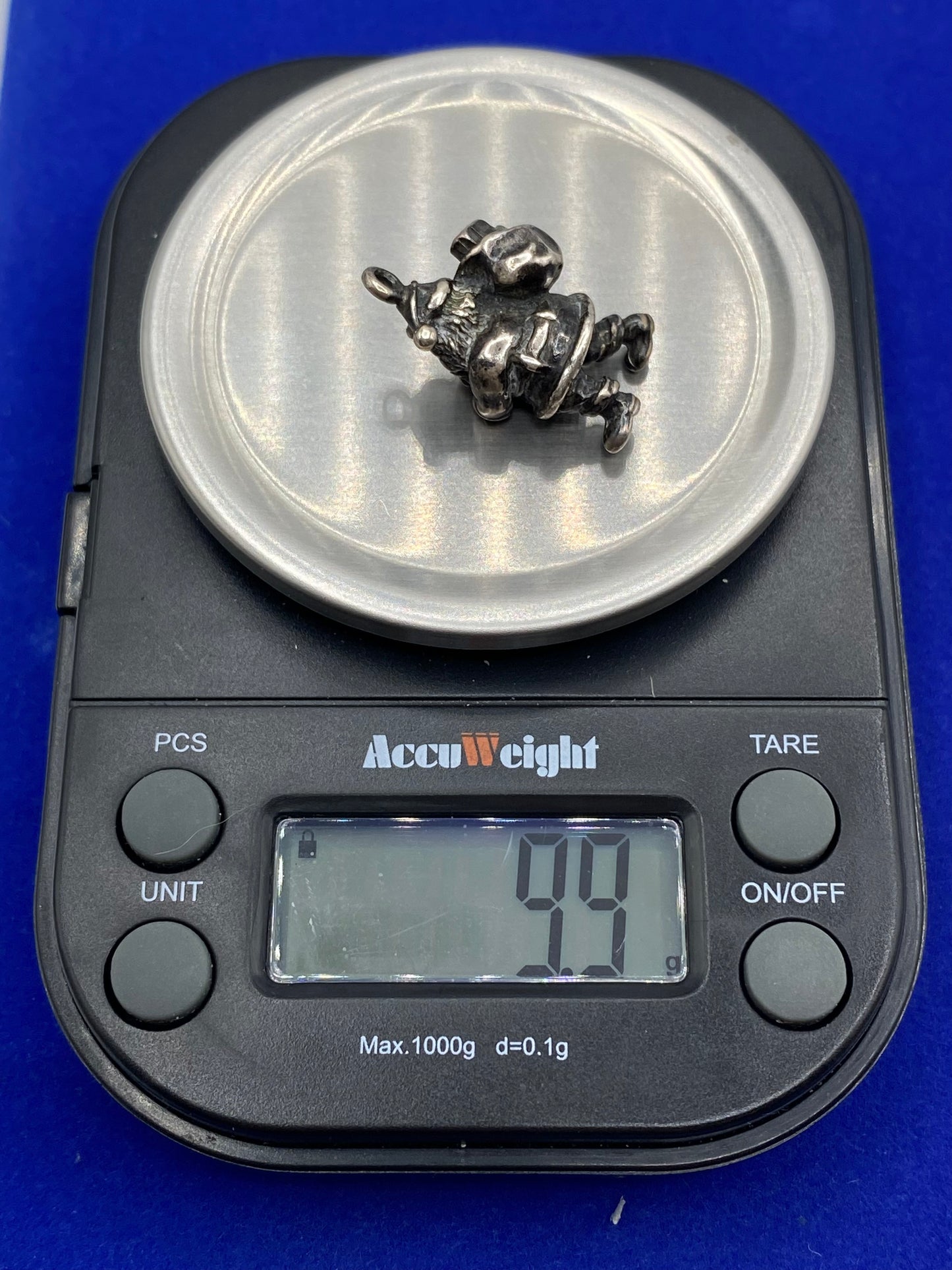 Heavy Sterling Silver Santa Charm