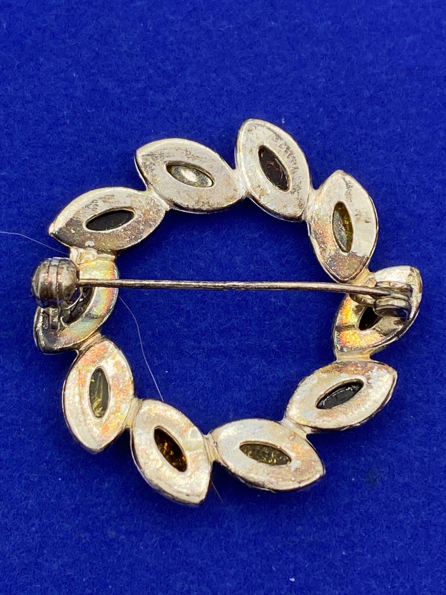 Sterling Silver Round Amber Brooch