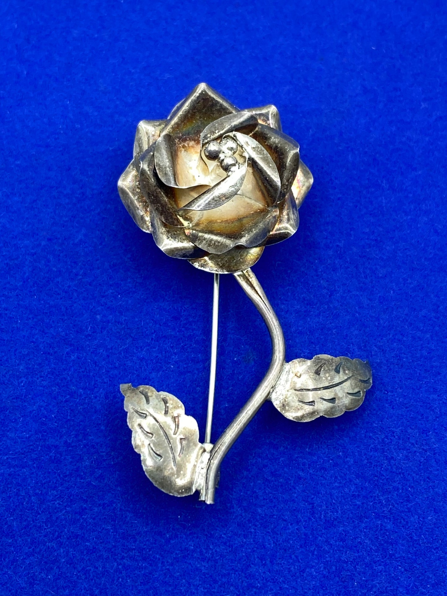 Mexico Sterling Silver Flower Brooch