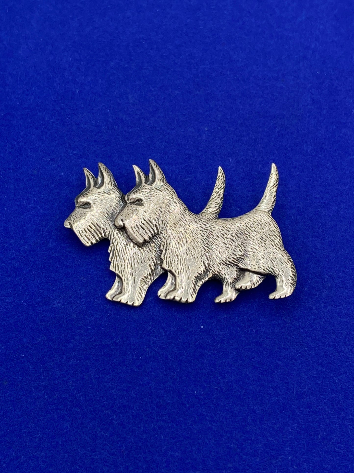 Vintage Beau Sterling Silver Walking Scottie Dog Brooch