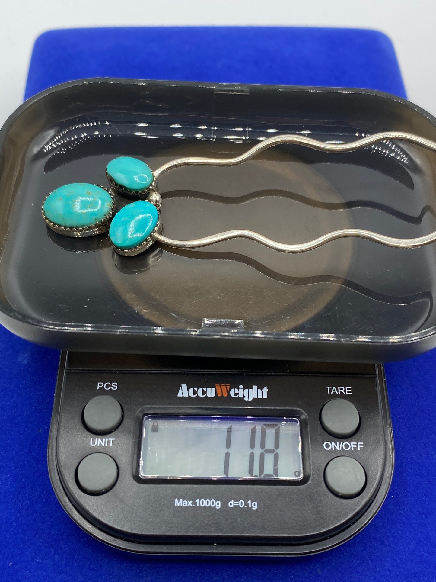 Sterling Silver & Turquoise Hair Pin