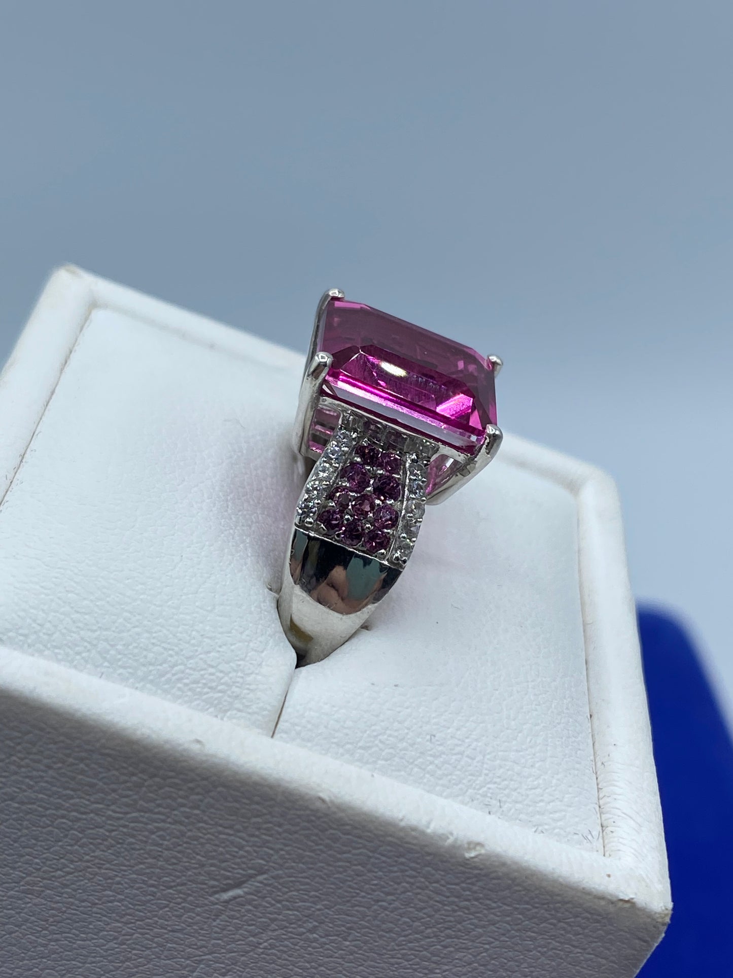 Sterling Silver Pink Amethyst & Topaz Ring