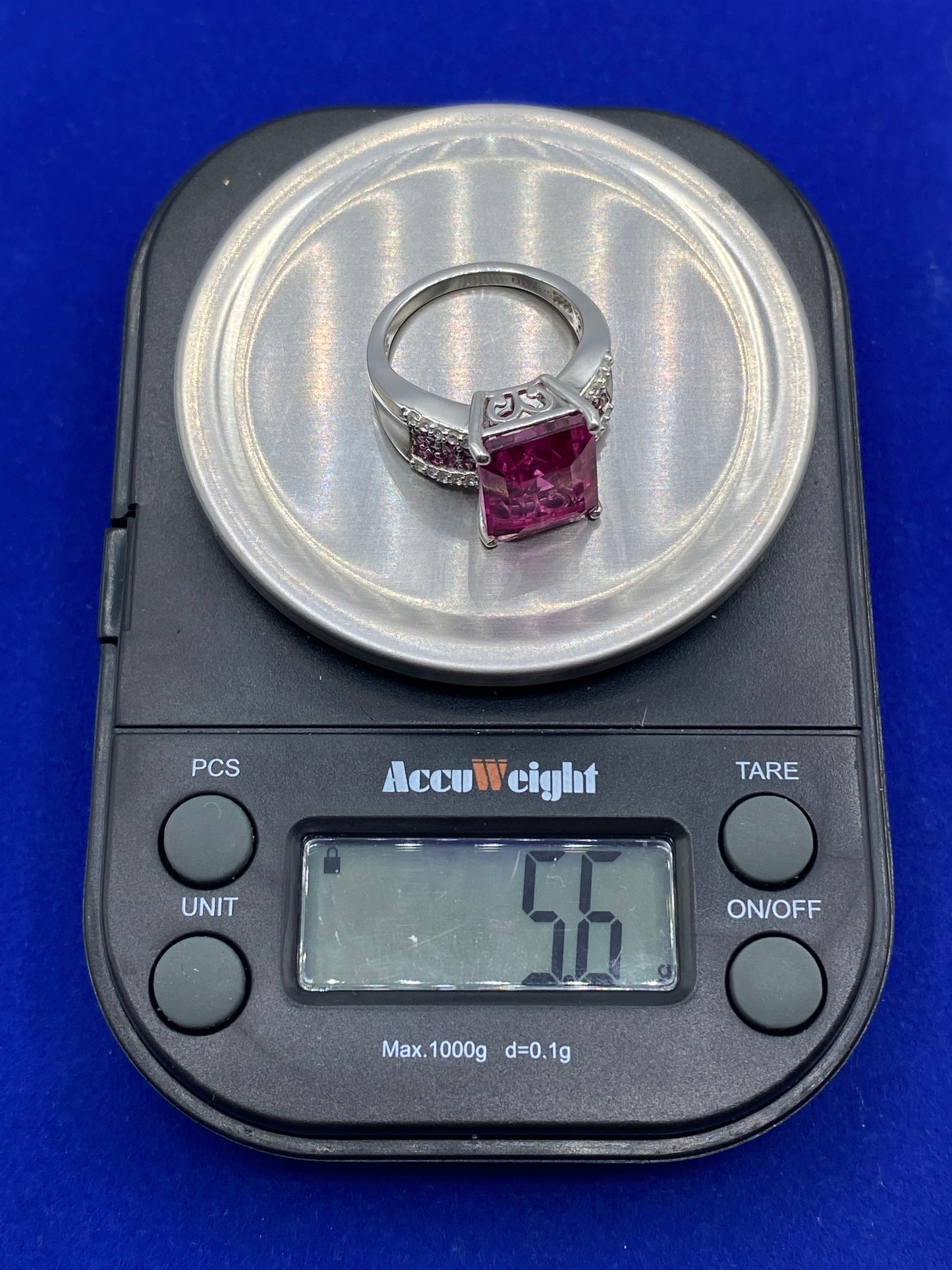 Sterling Silver Pink Amethyst & Topaz Ring
