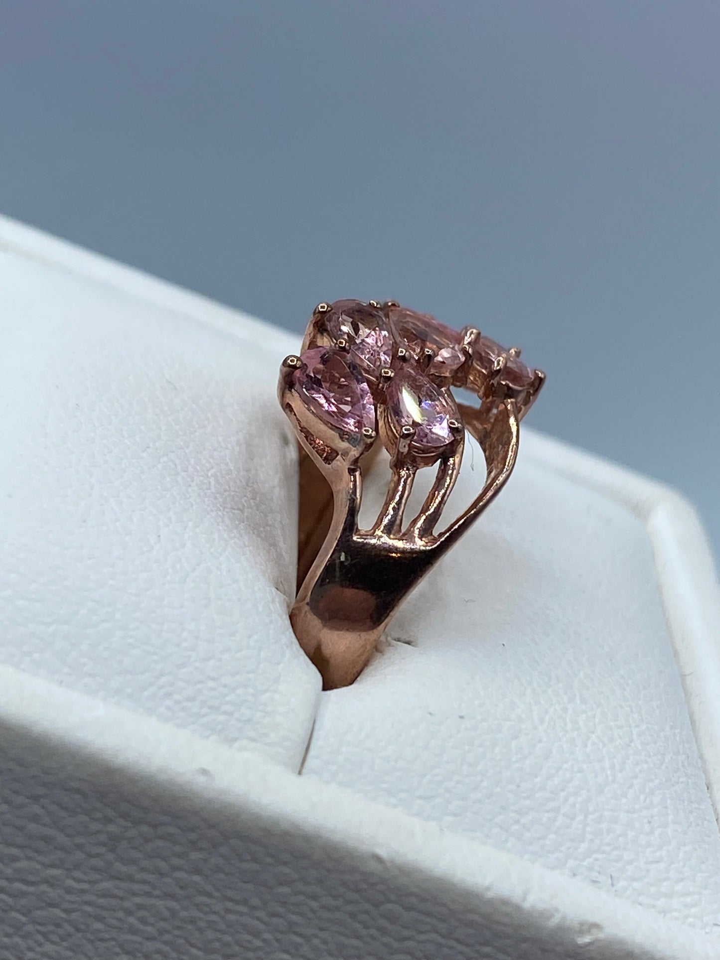 Sterling Silver Pink Amethyst Vermeil Ring