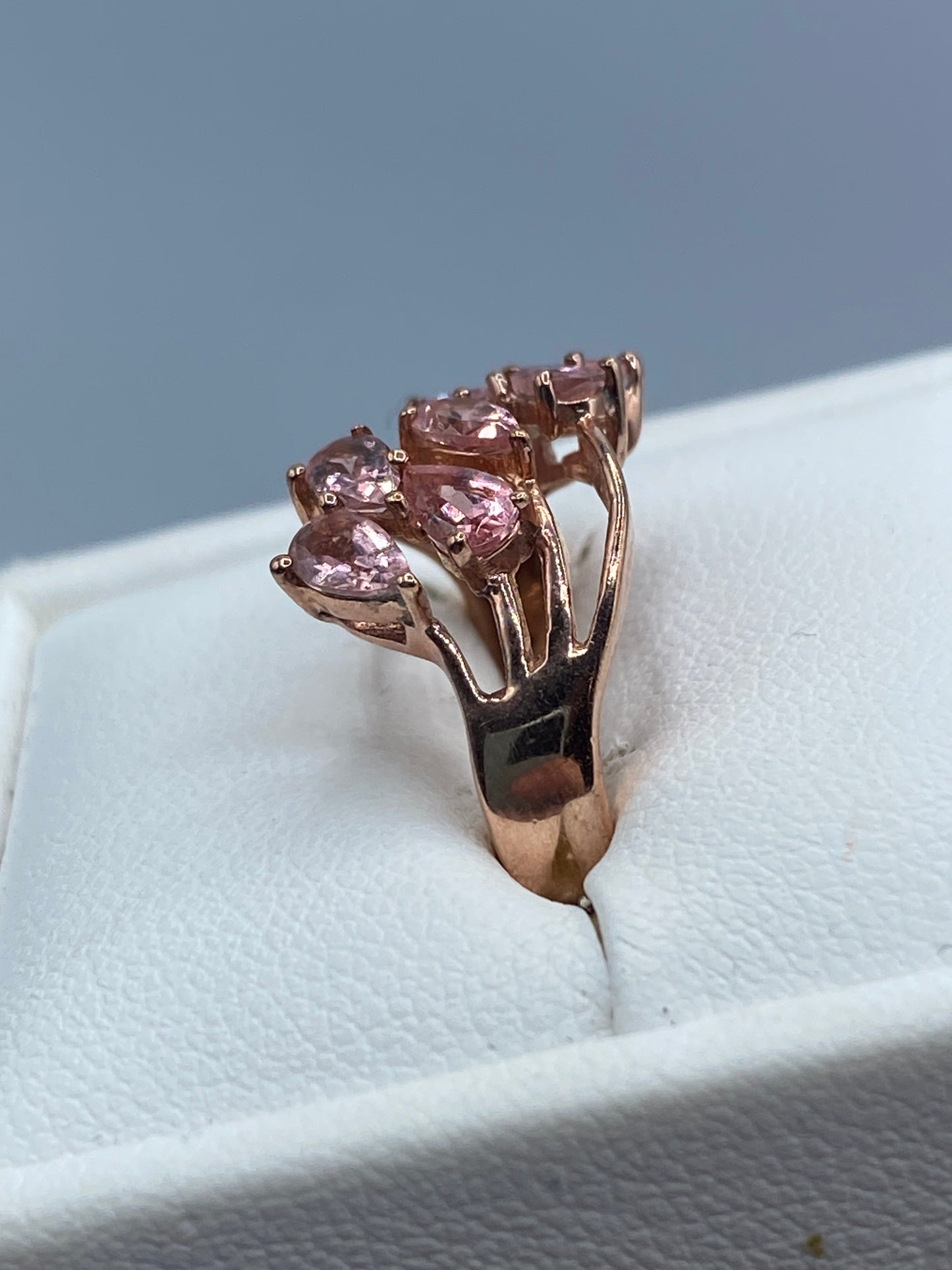 Sterling Silver Pink Amethyst Vermeil Ring