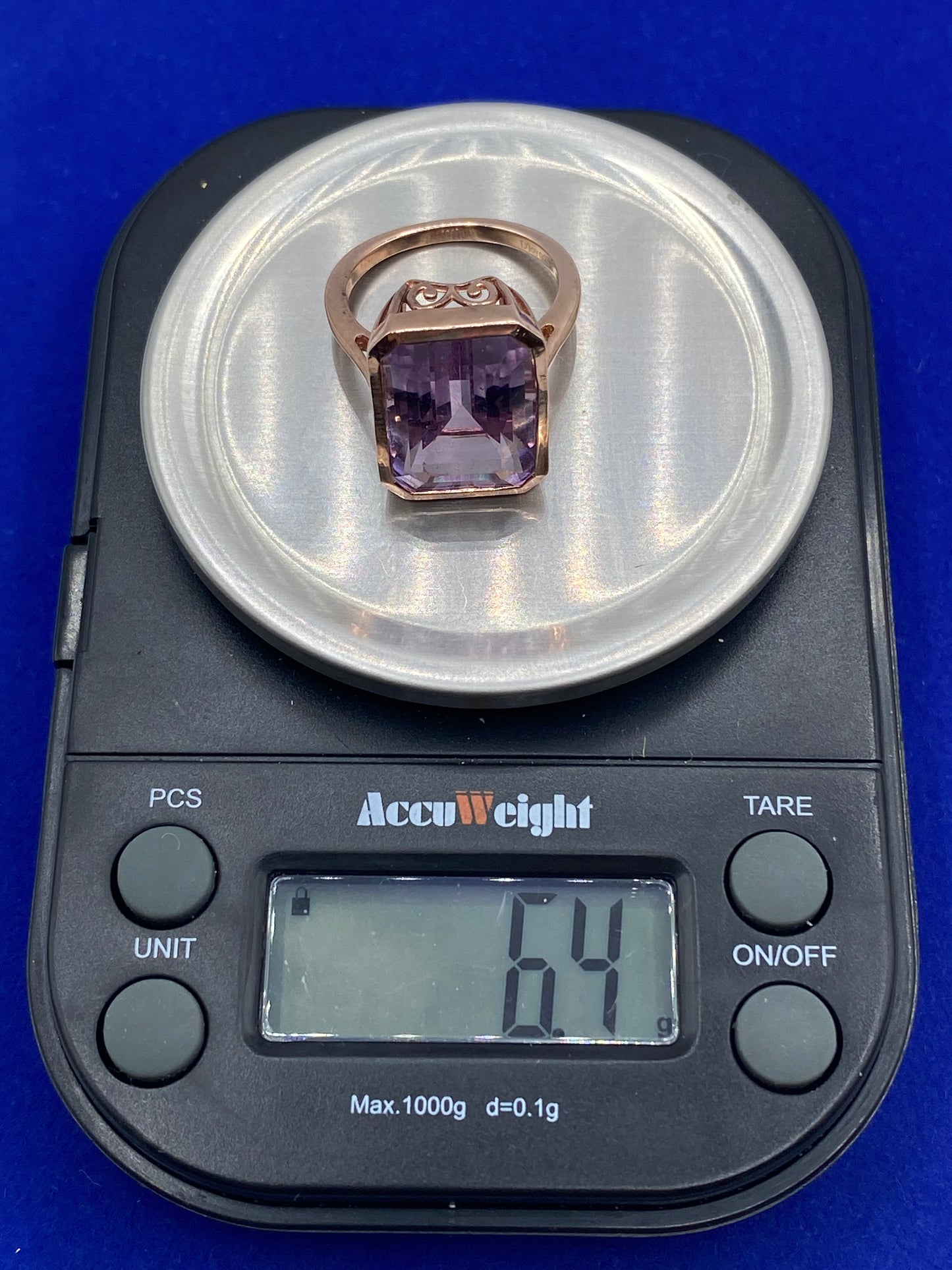 Sterling Silver Vermeil & Amethyst Ring