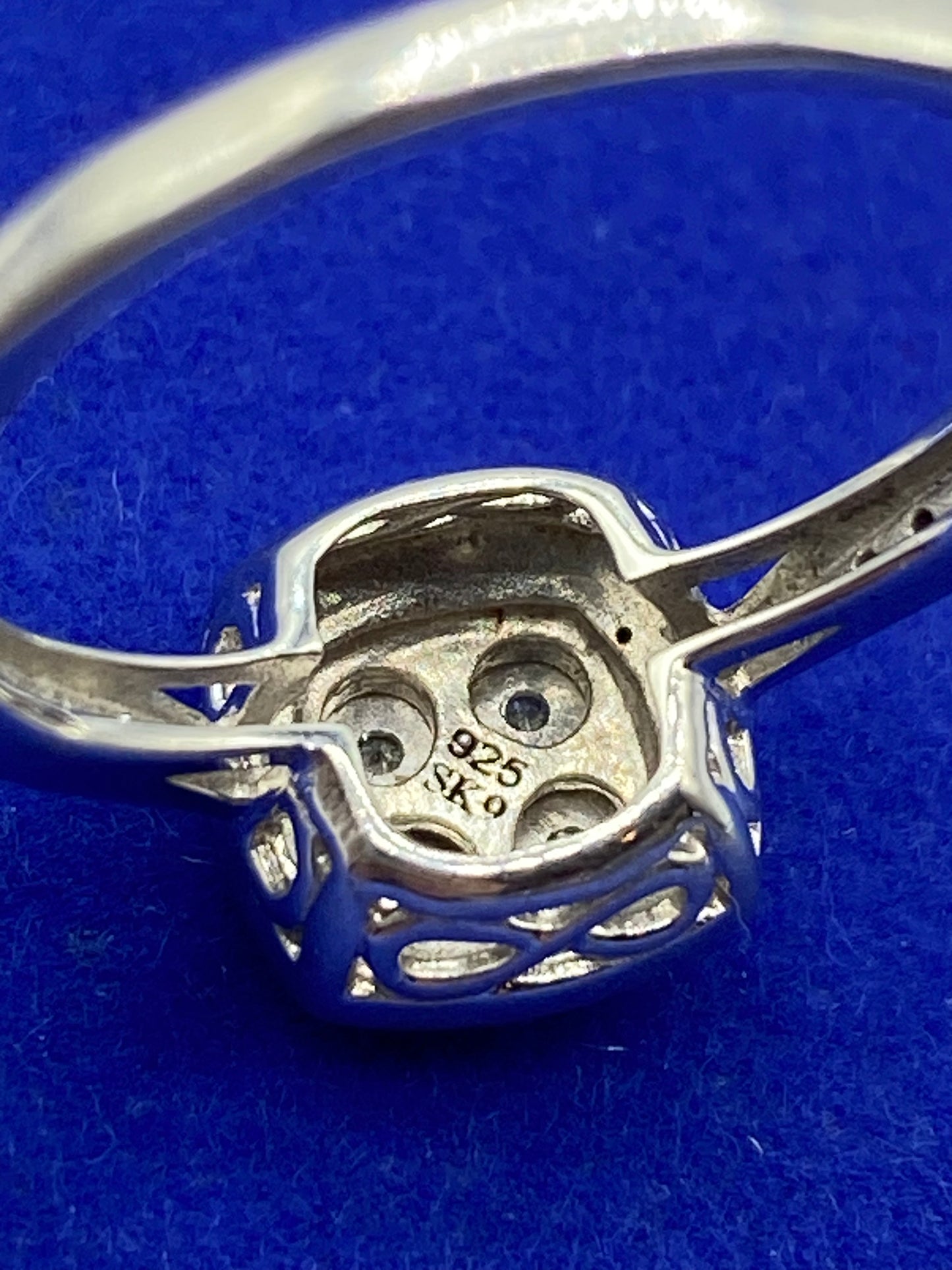Sterling Silver & Diamond Square Ring
