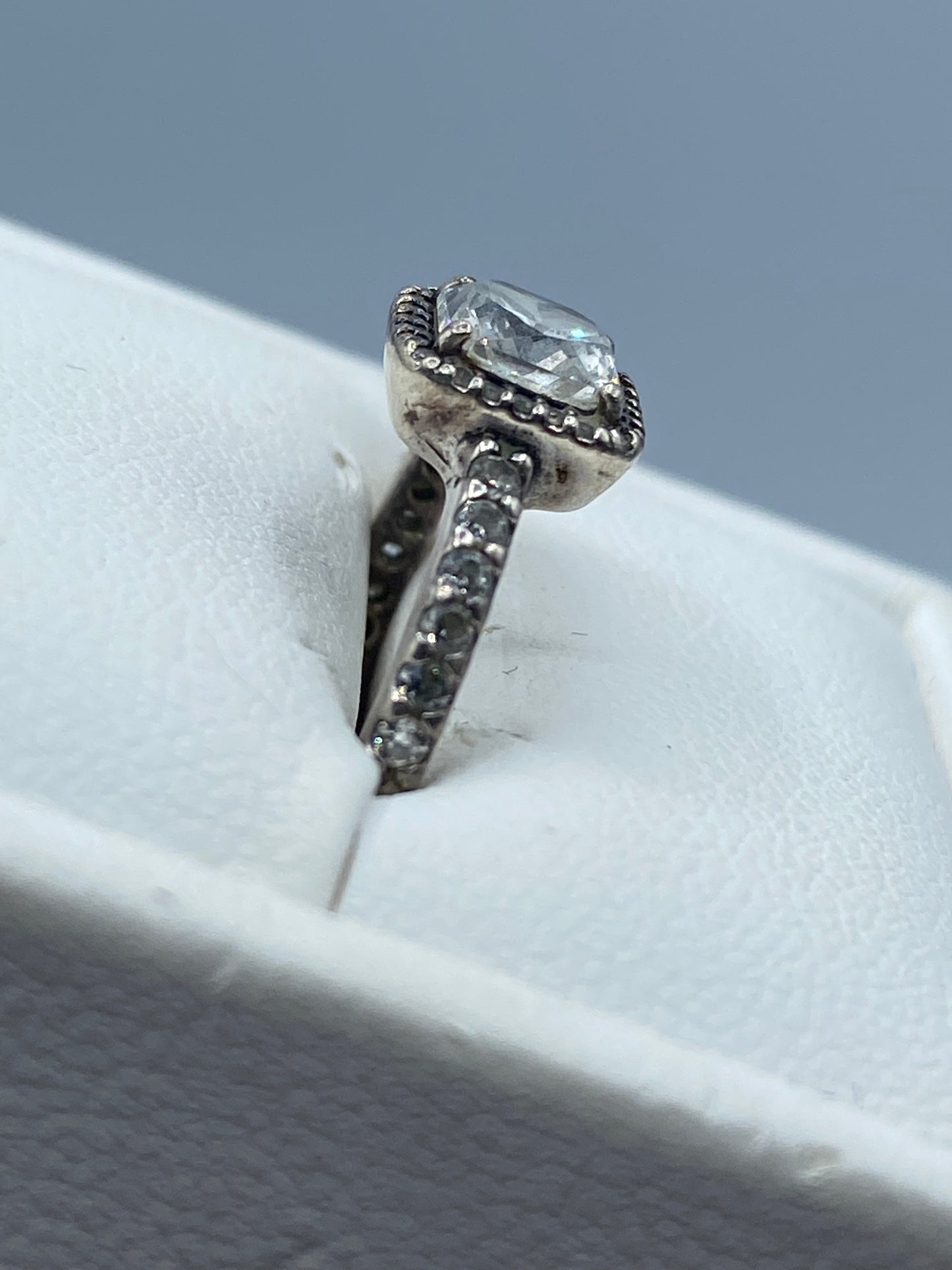 Sterling Silver Pandora CZ Halo Ring