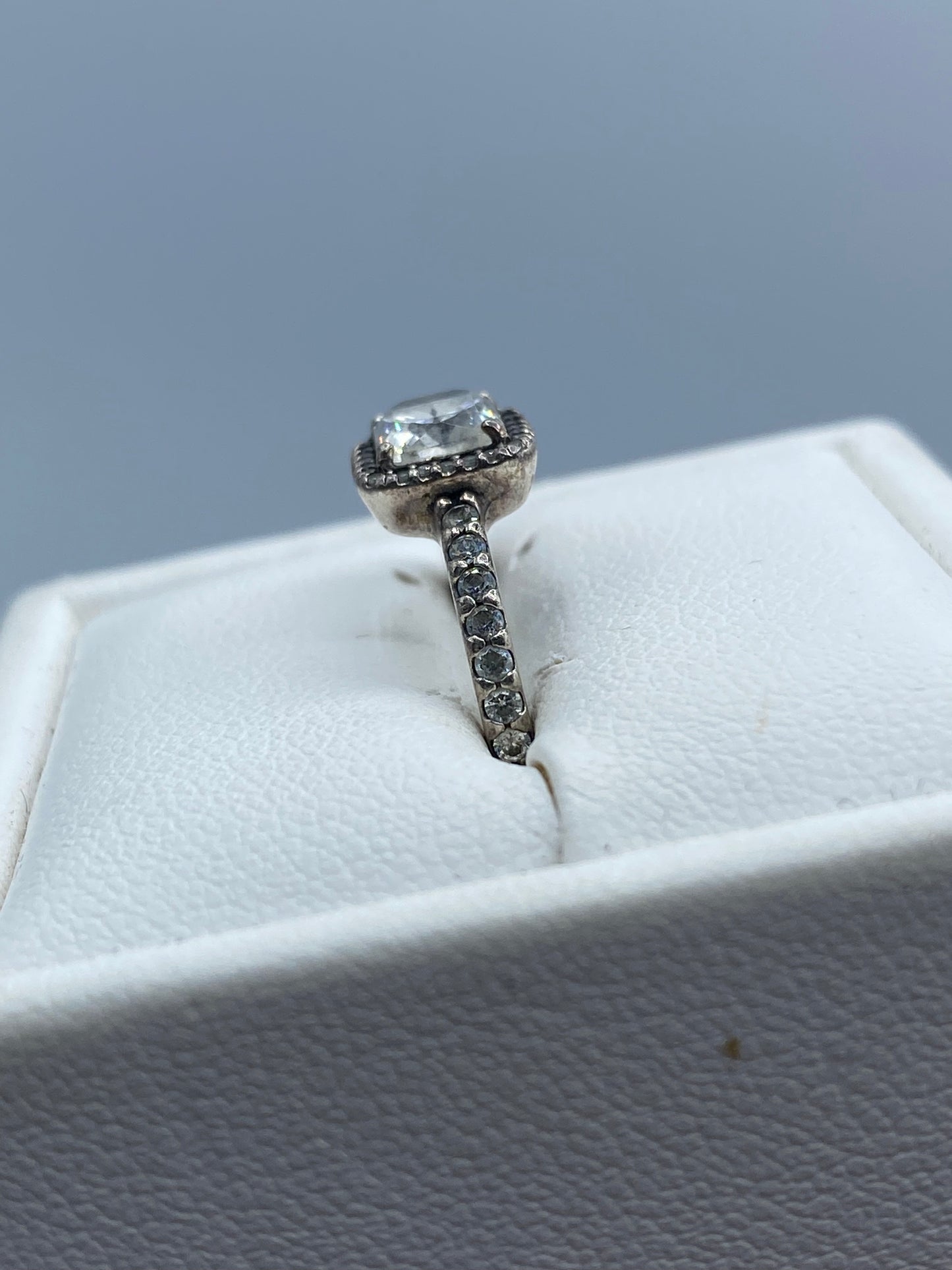 Sterling Silver Pandora CZ Halo Ring