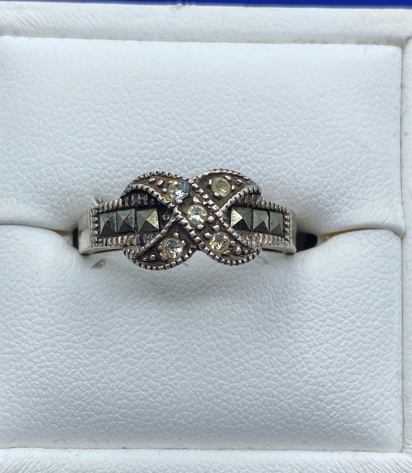 Sterling Silver Marcasite & CZ Ring