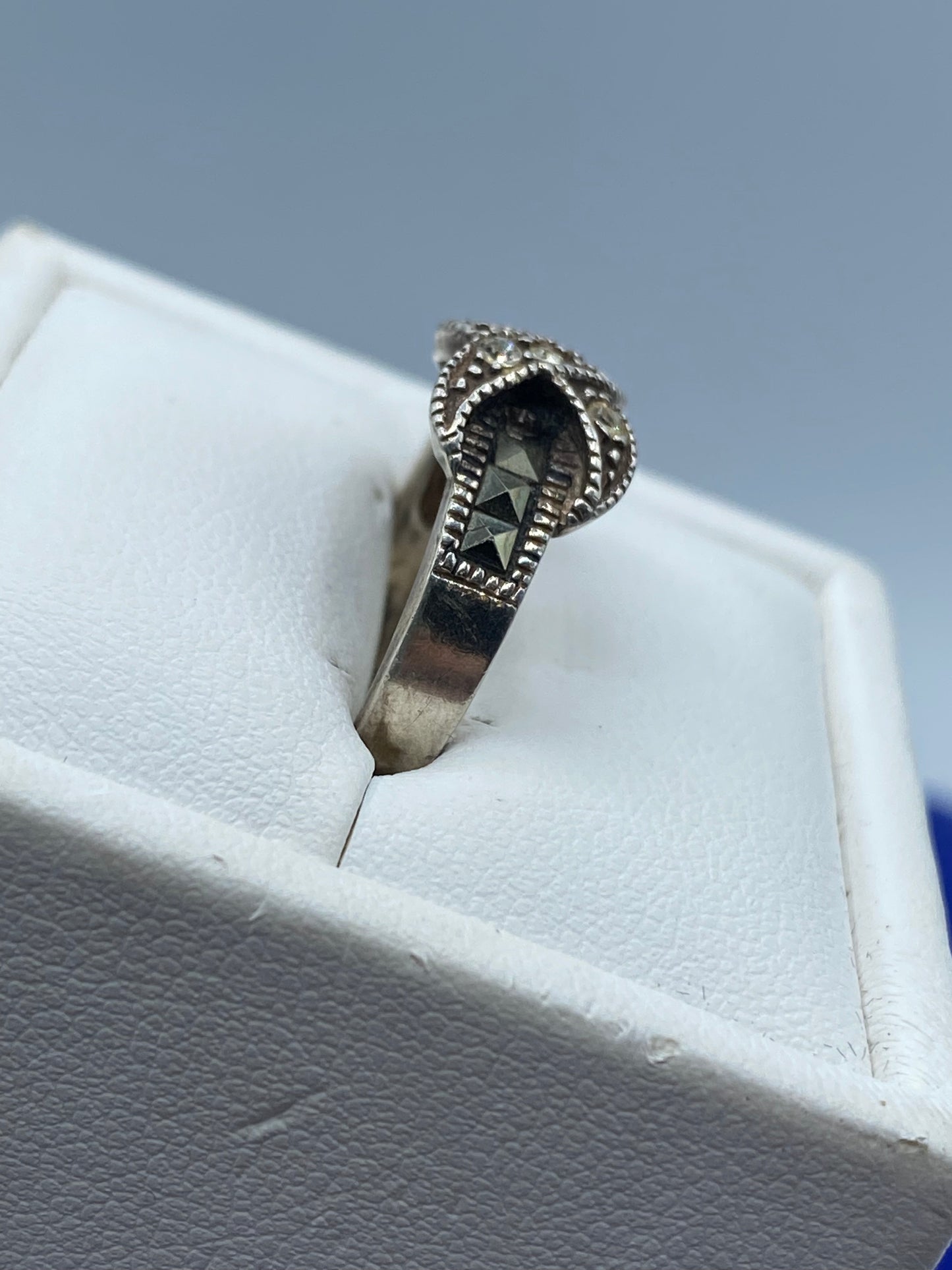 Sterling Silver Marcasite & CZ Ring