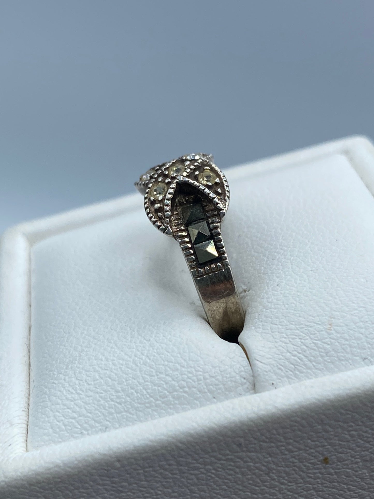 Sterling Silver Marcasite & CZ Ring