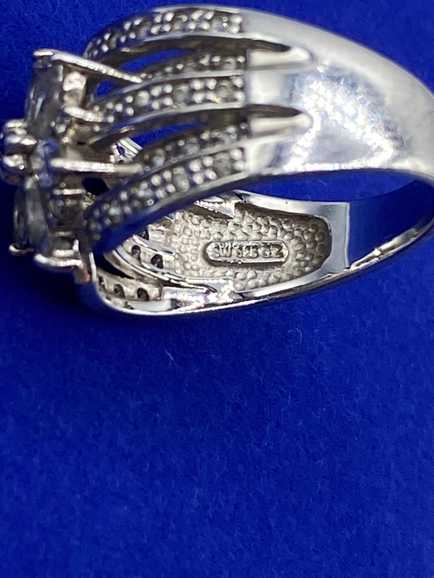 Sterling Silver CZ Floral Ring