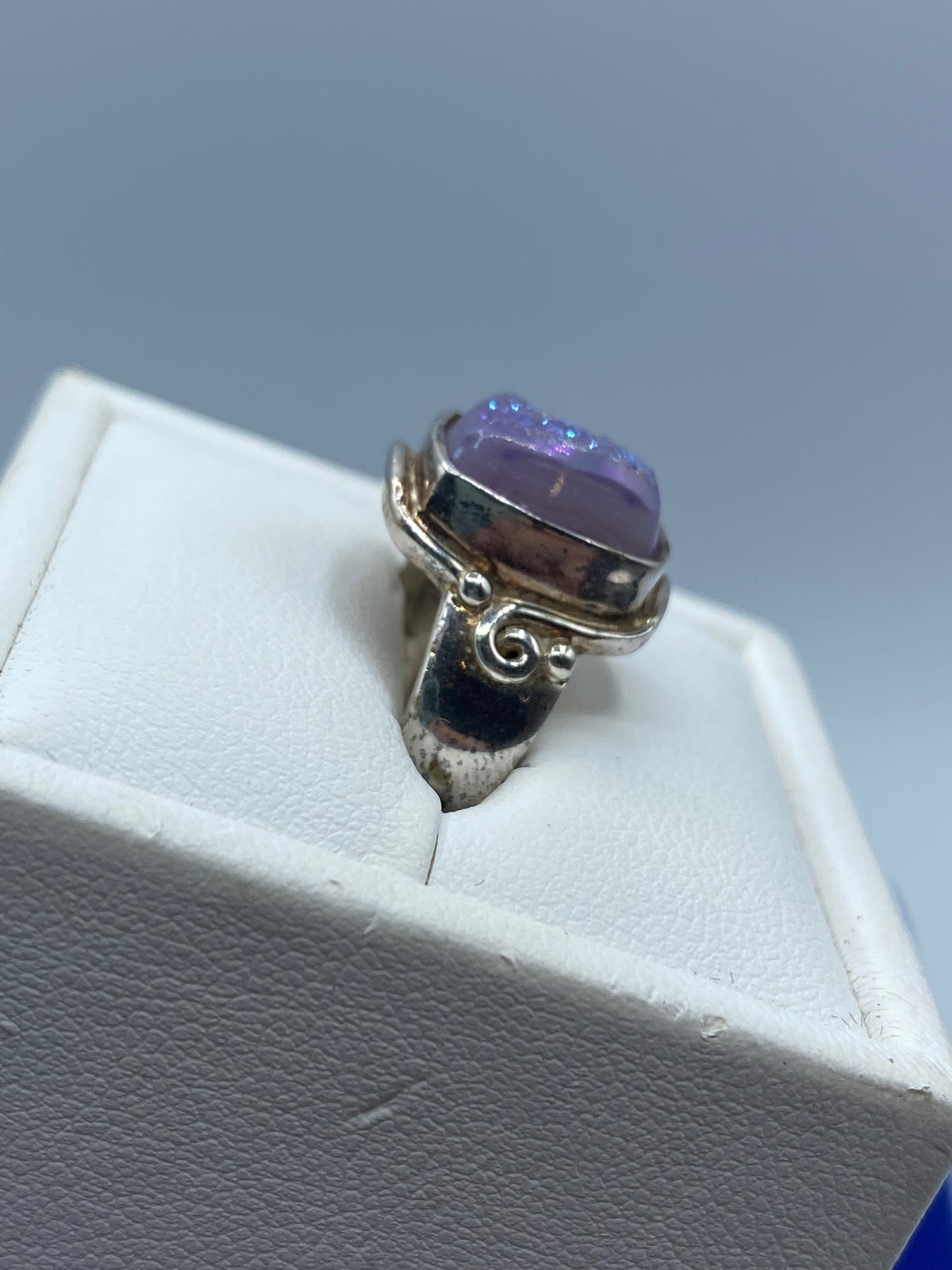 Sterling Silver Sajen Druzy Ring