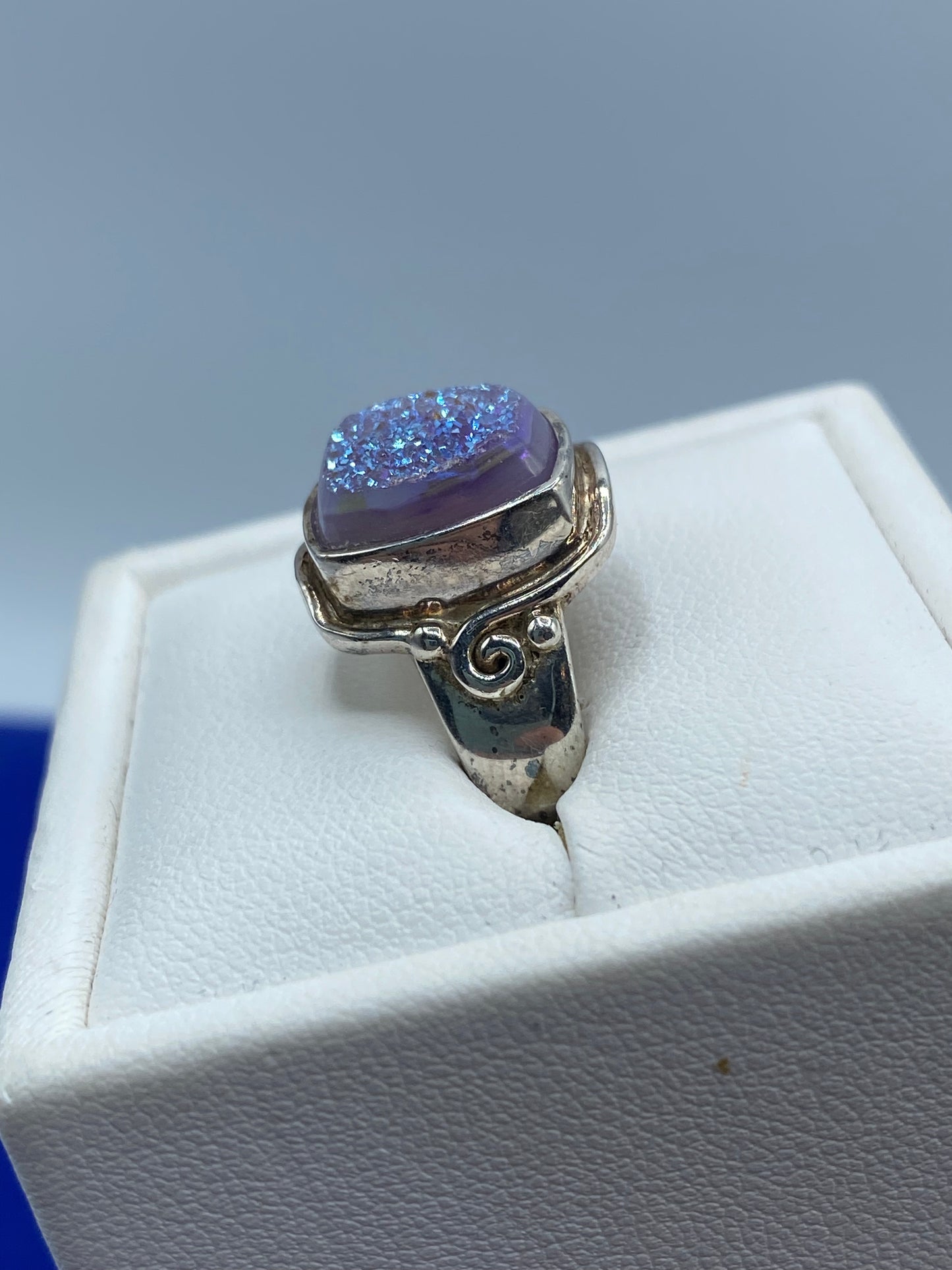 Sterling Silver Sajen Druzy Ring