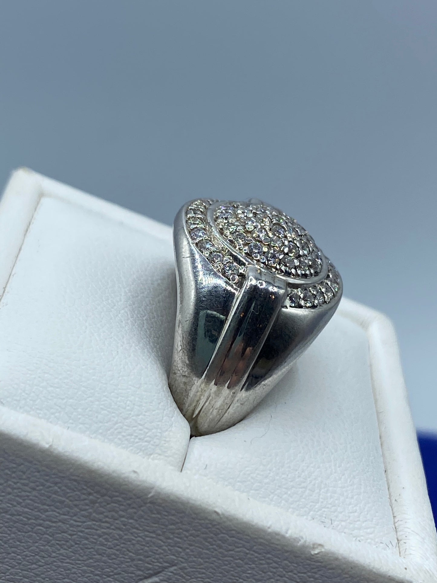 Sterling Silver Mens CZ Ring