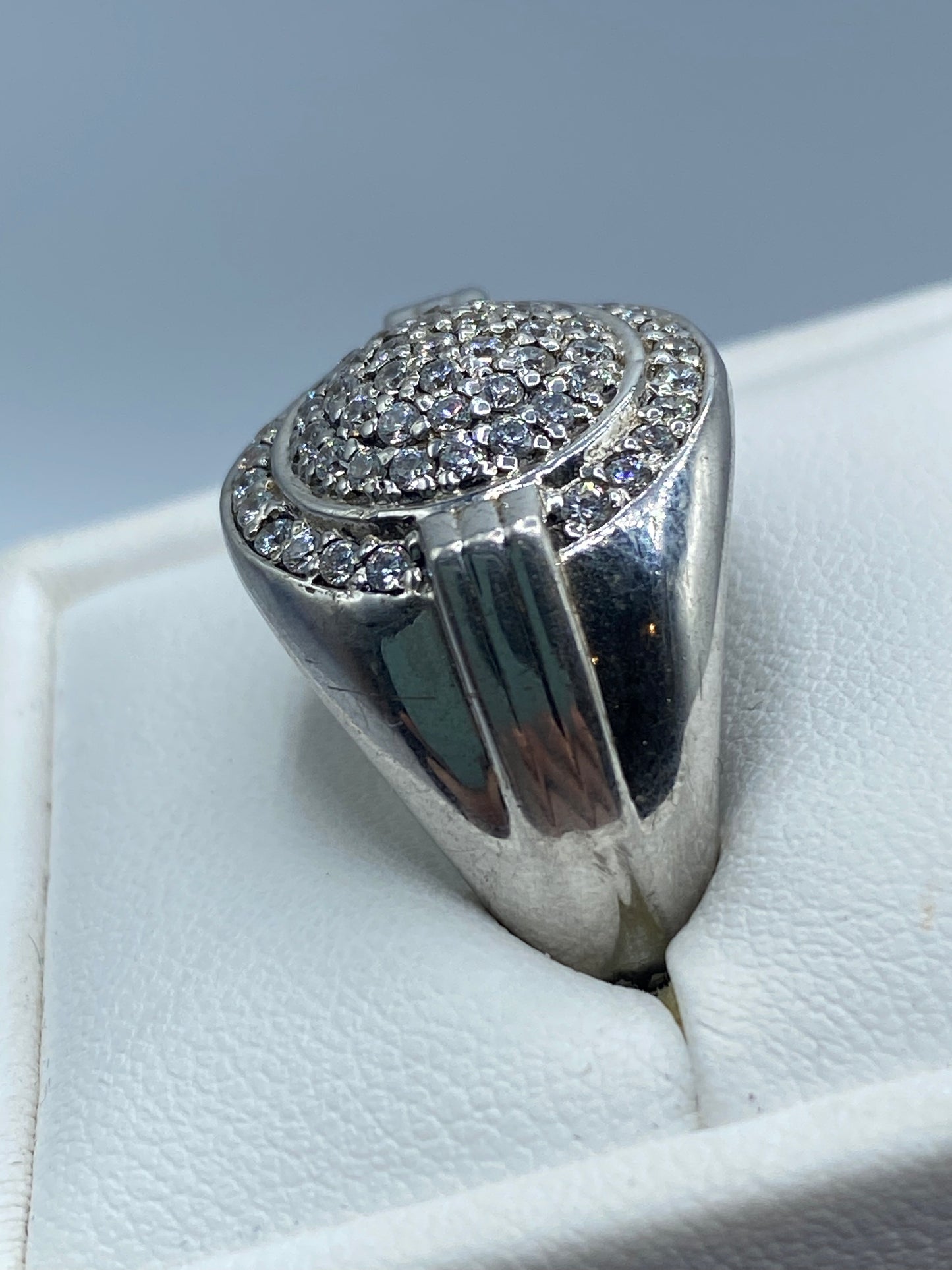 Sterling Silver Mens CZ Ring