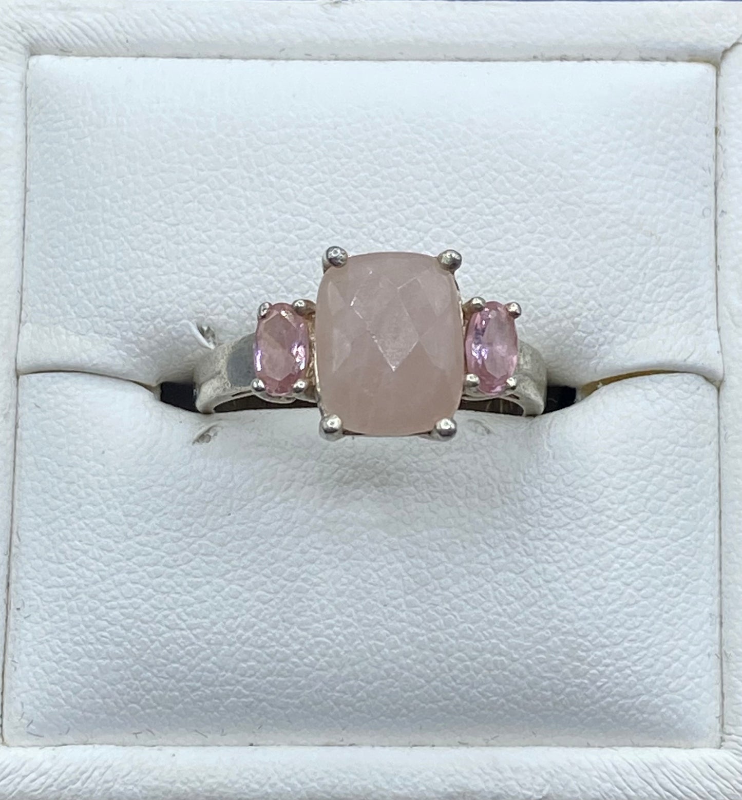 Sterling Silver Rose Quartz & Pink Topaz Ring
