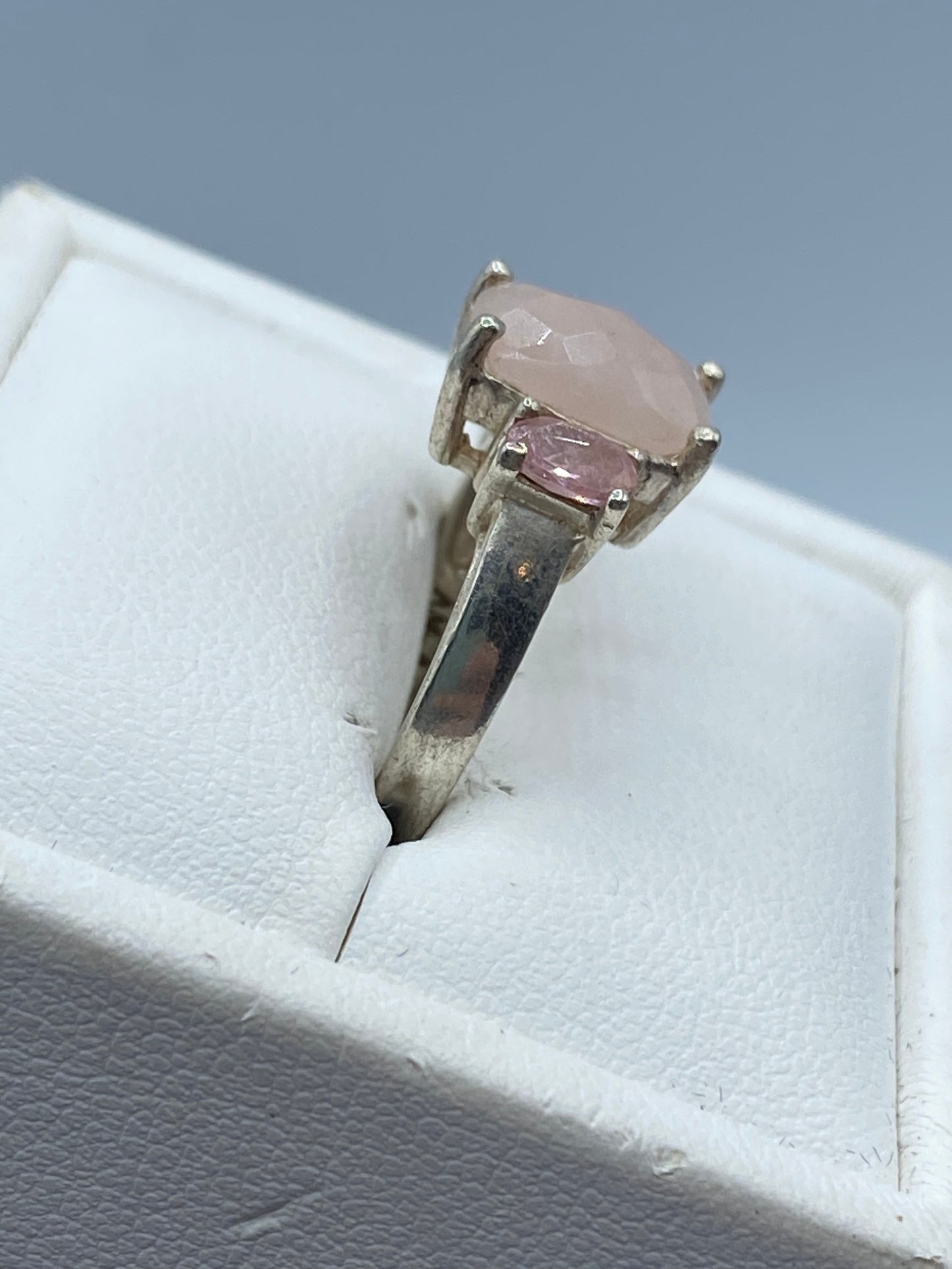 Sterling Silver Rose Quartz & Pink Topaz Ring