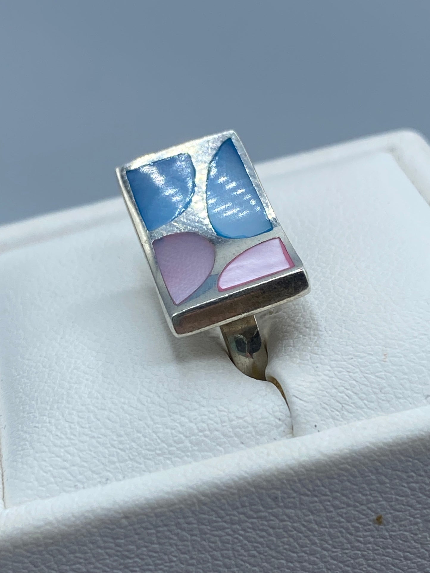 Sterling Silver Multi Color Mother of Pearl Ring