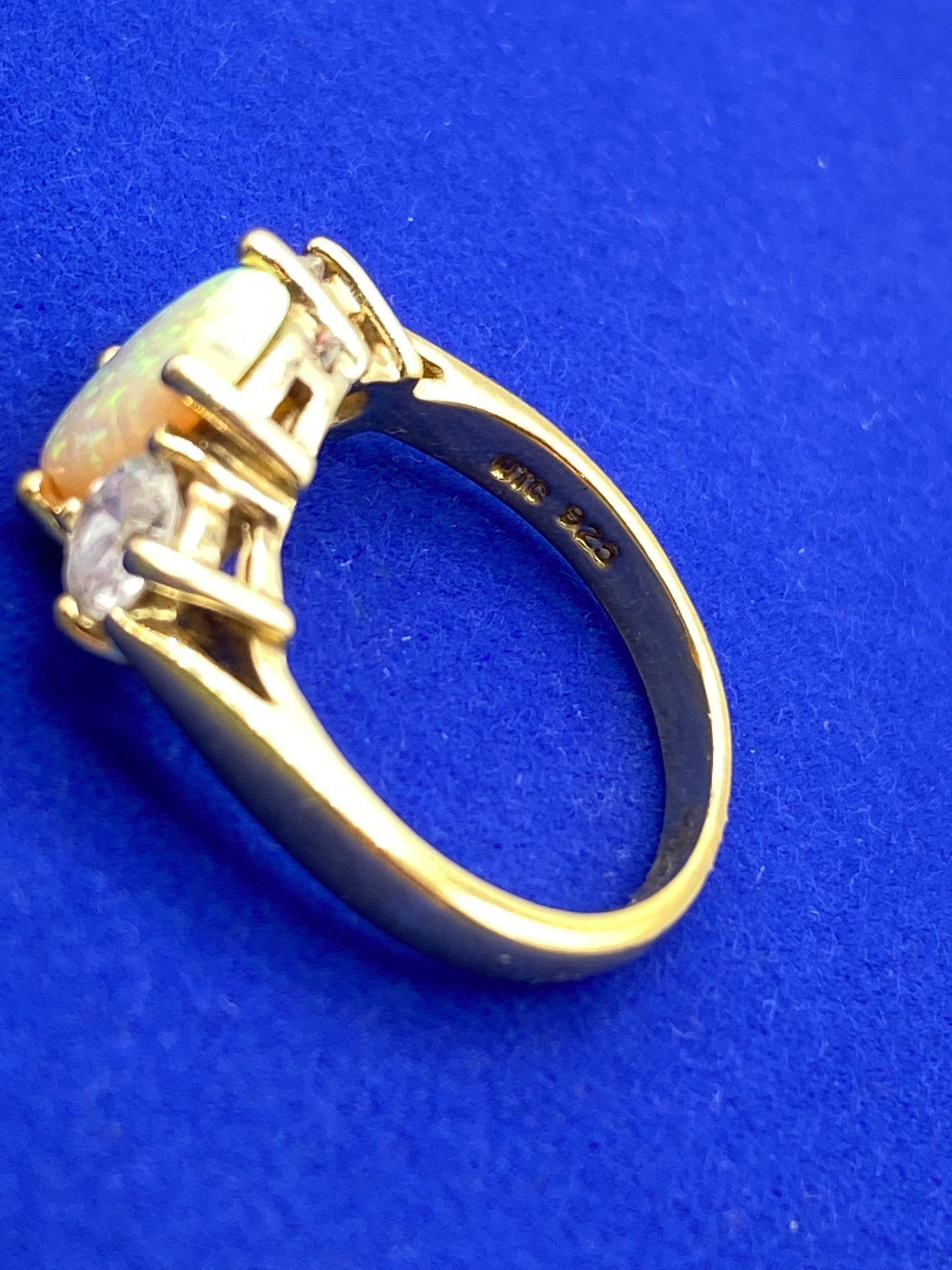 Sterling Silver UTC Vermeil CZ & Opal Ring