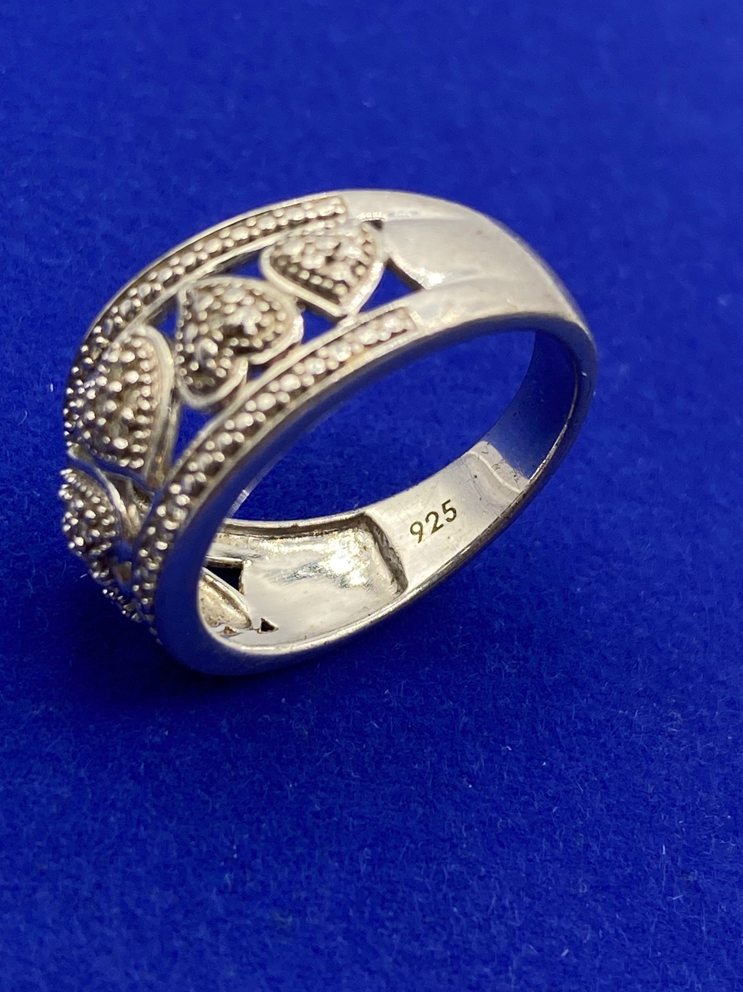 Sterling Silver & Diamond Heart Ring